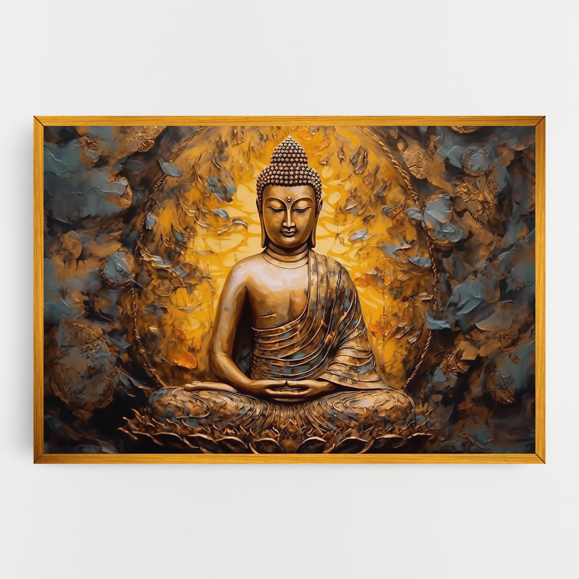 Leinwandbild Gold Grey Buddha mockup 0