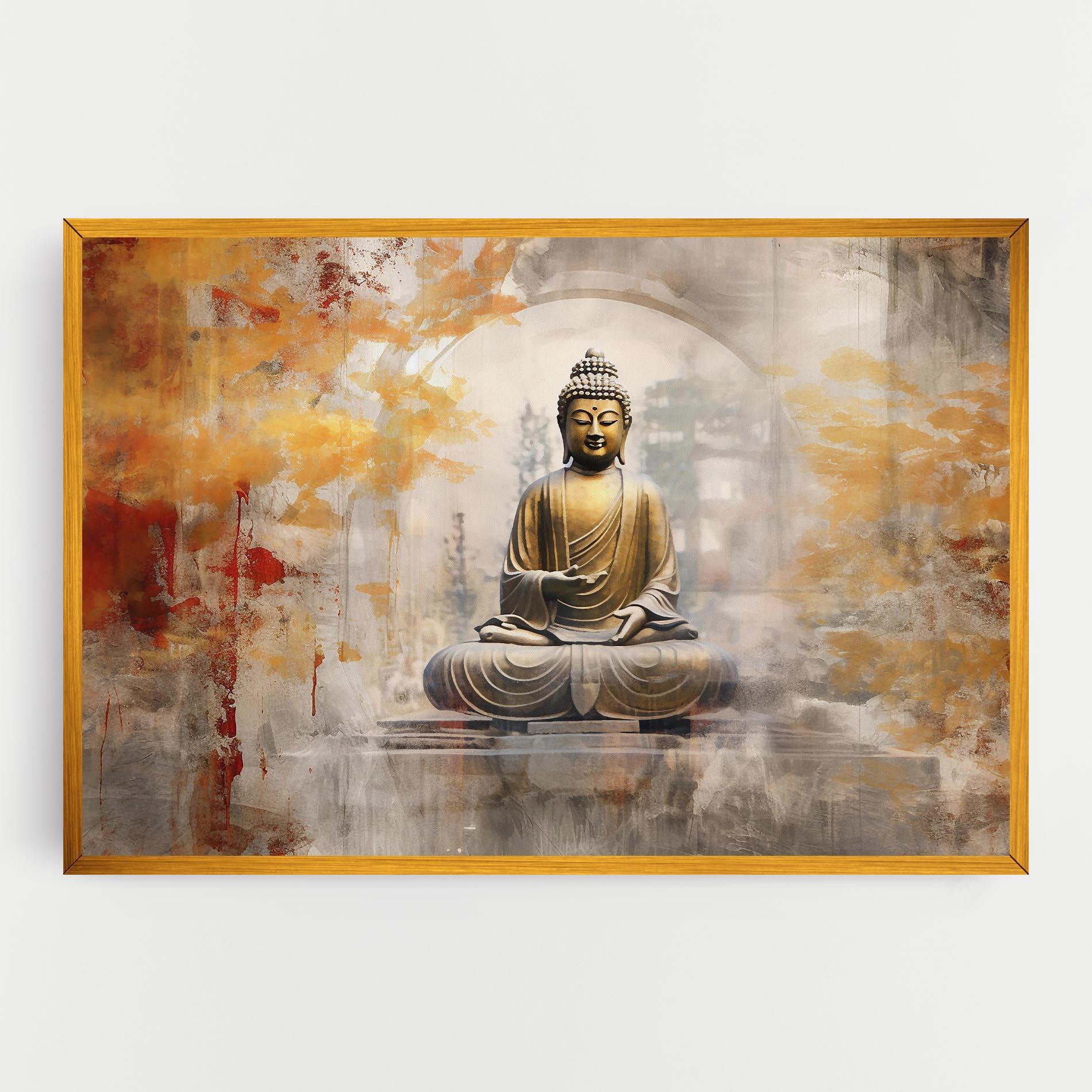 Leinwandbild Grey Gold Buddha mockup 0