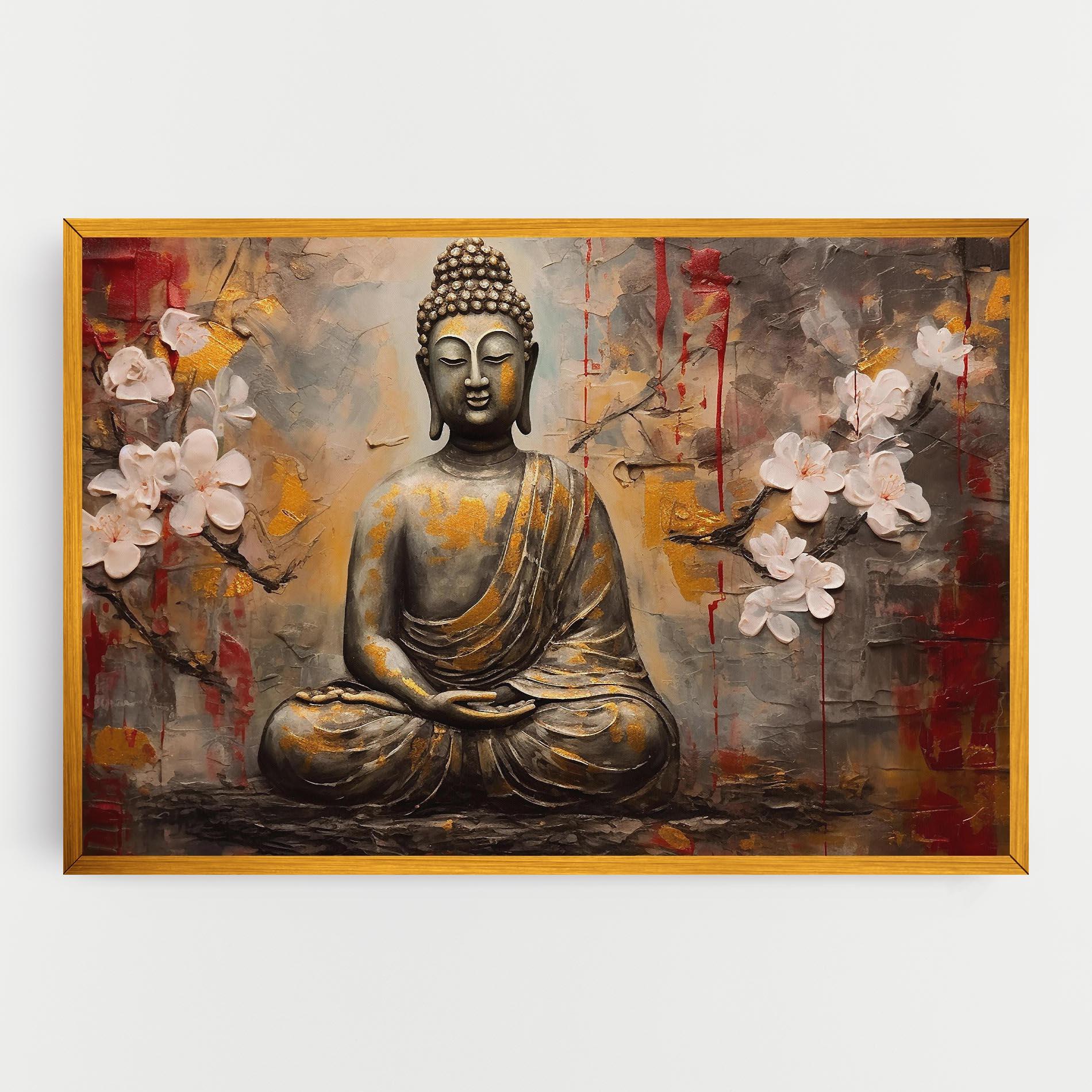 Leinwandbild White Red Buddha mockup 0