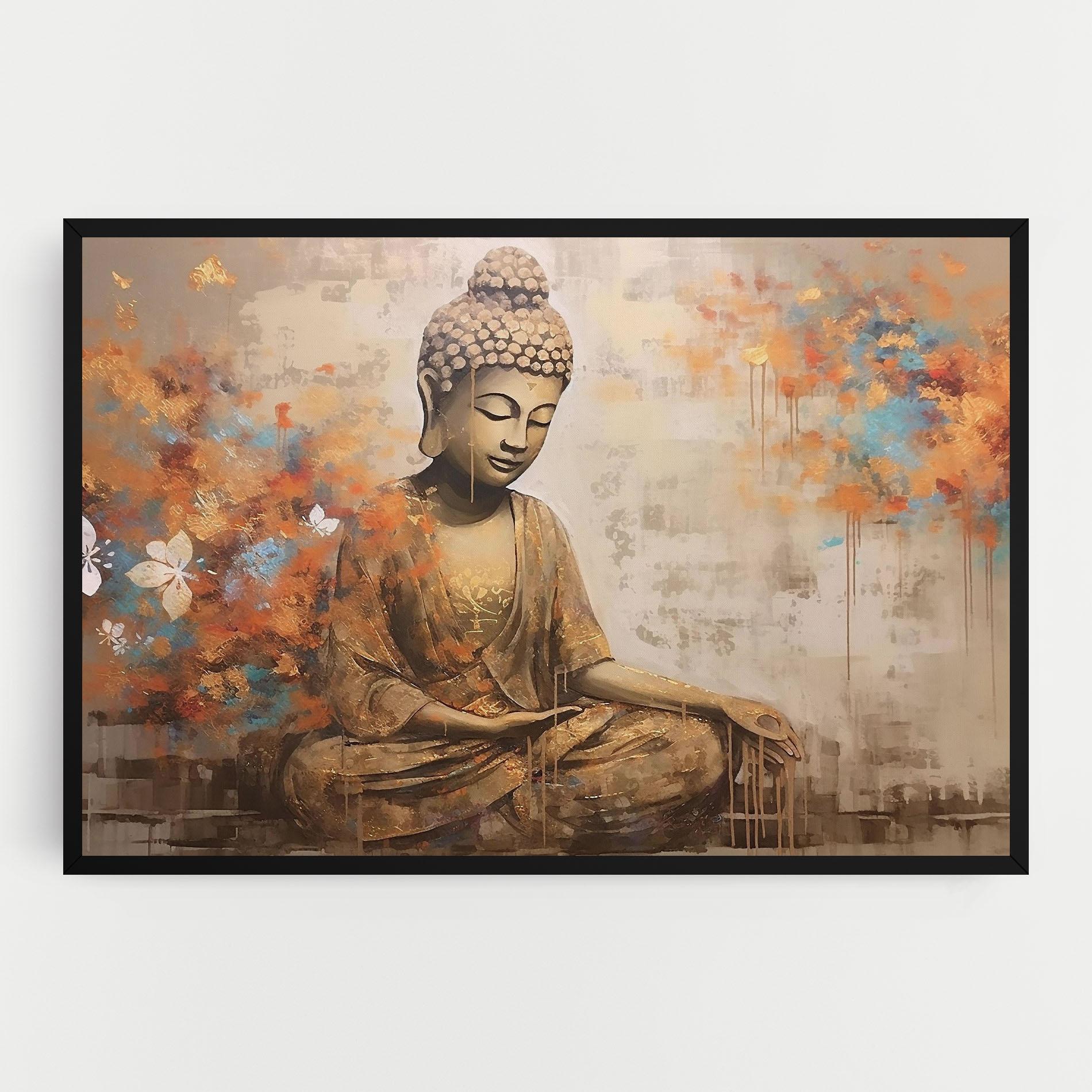 Leinwandbild Buddha Cream Blue mockup 0