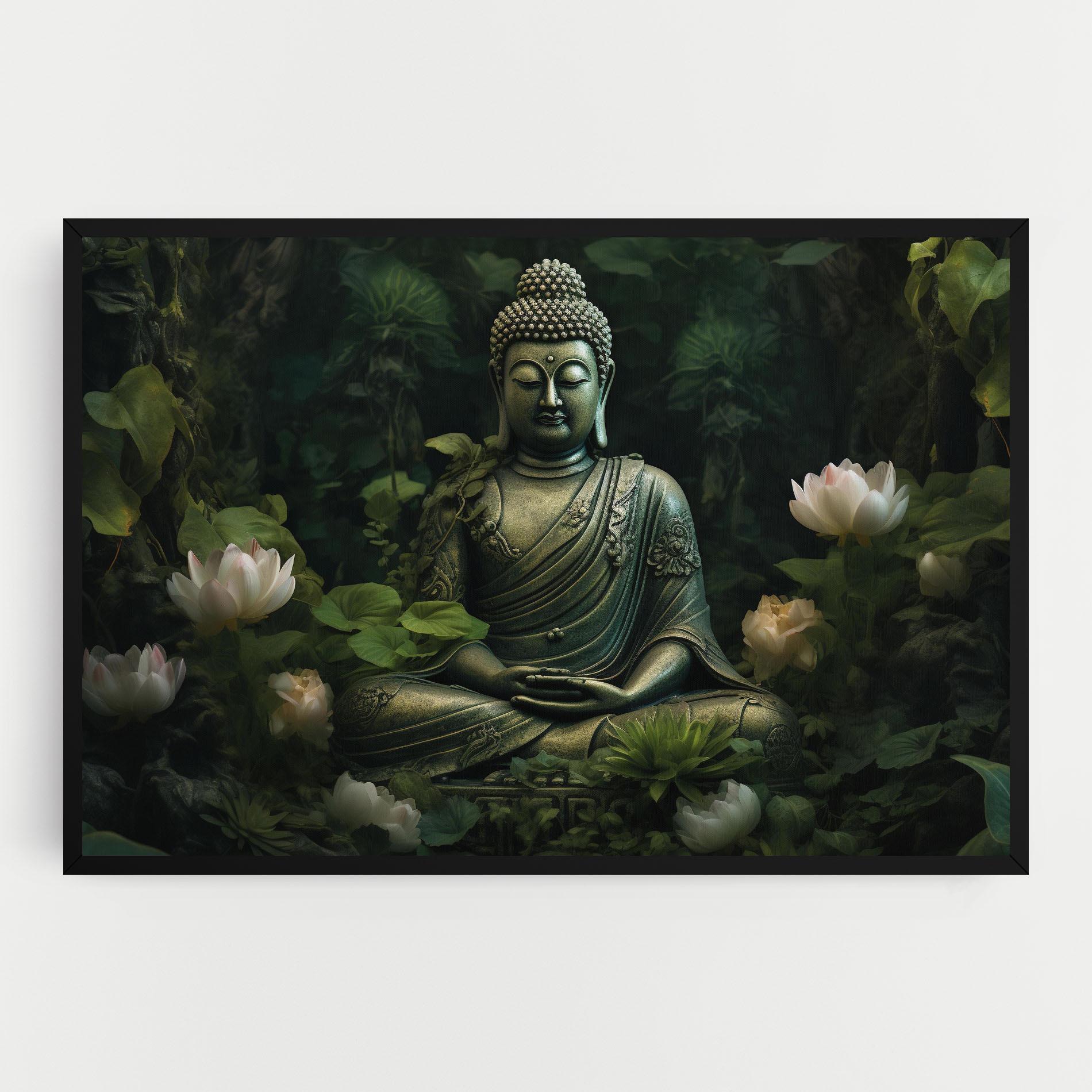 Leinwandbild Buddha Lotus Flower mockup 0