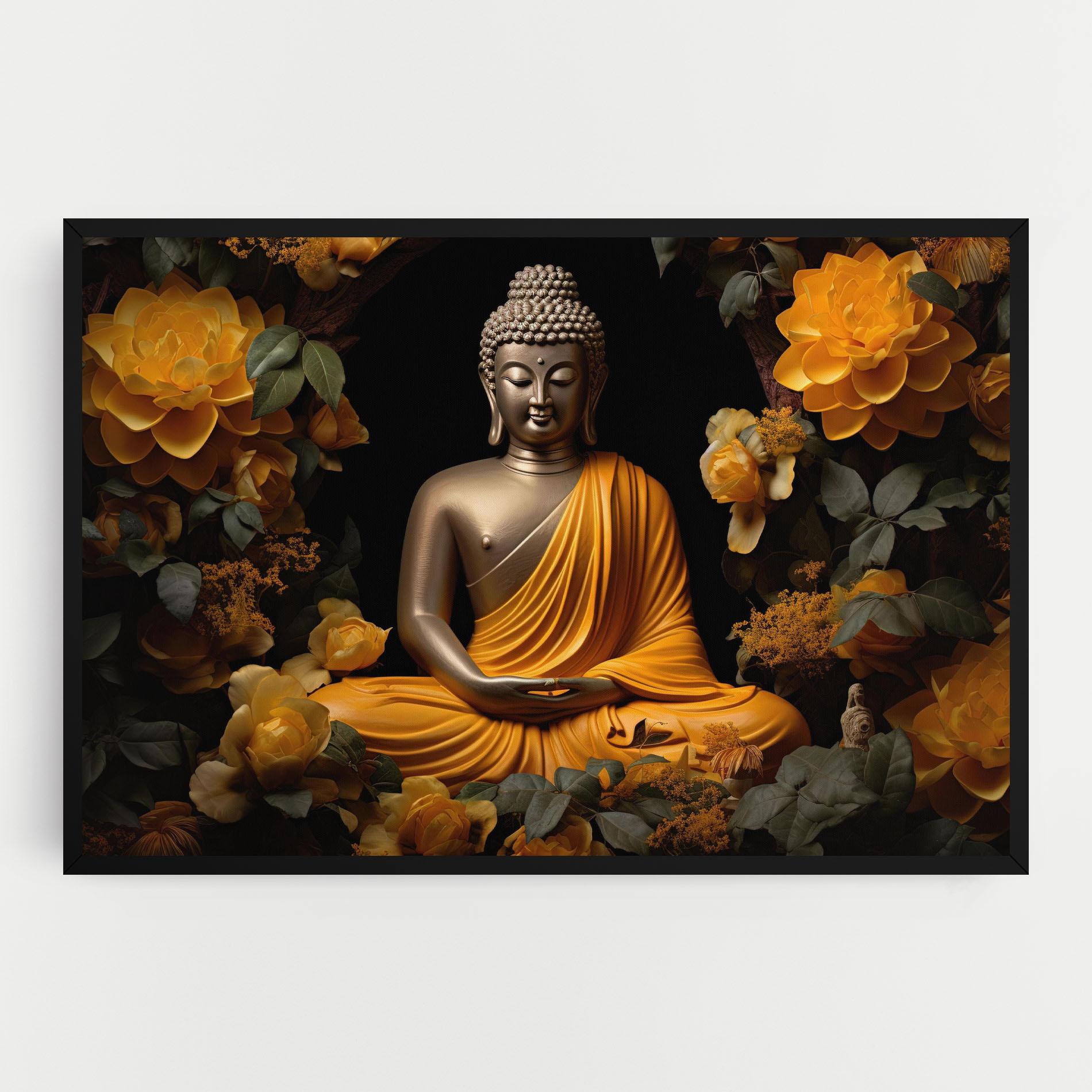 Leinwandbild Gold Buddha Flower mockup 0