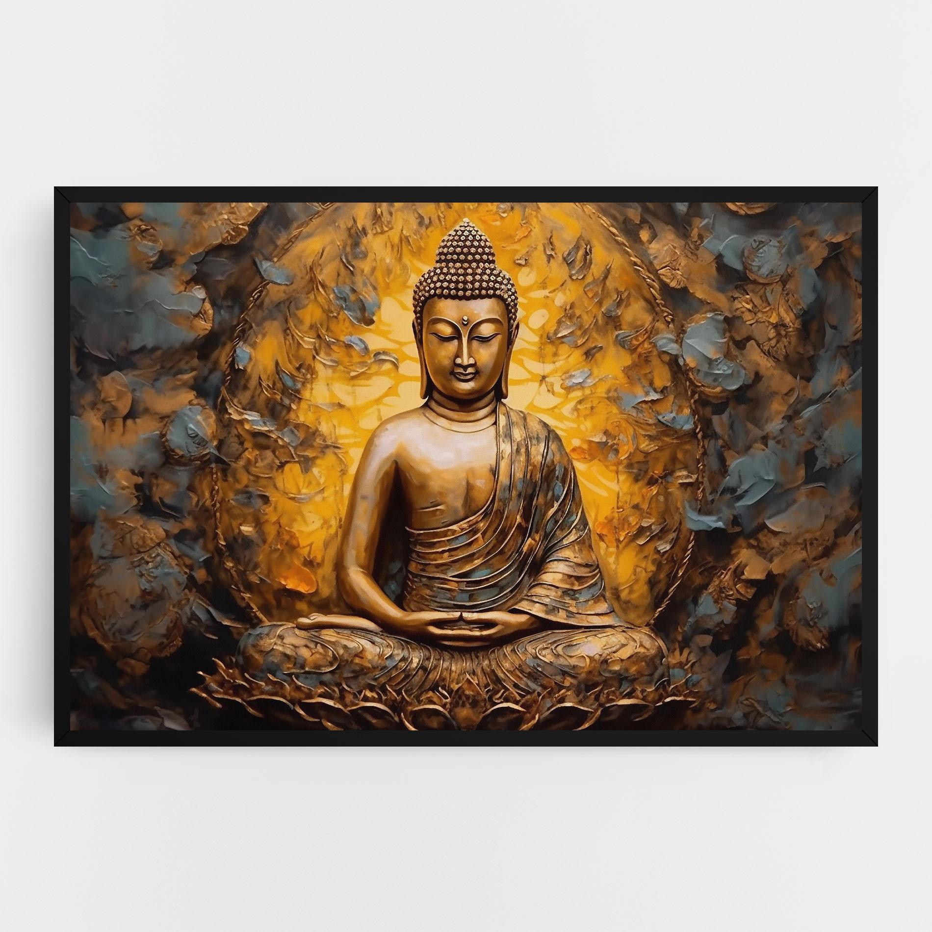 Leinwandbild Gold Grey Buddha mockup 0