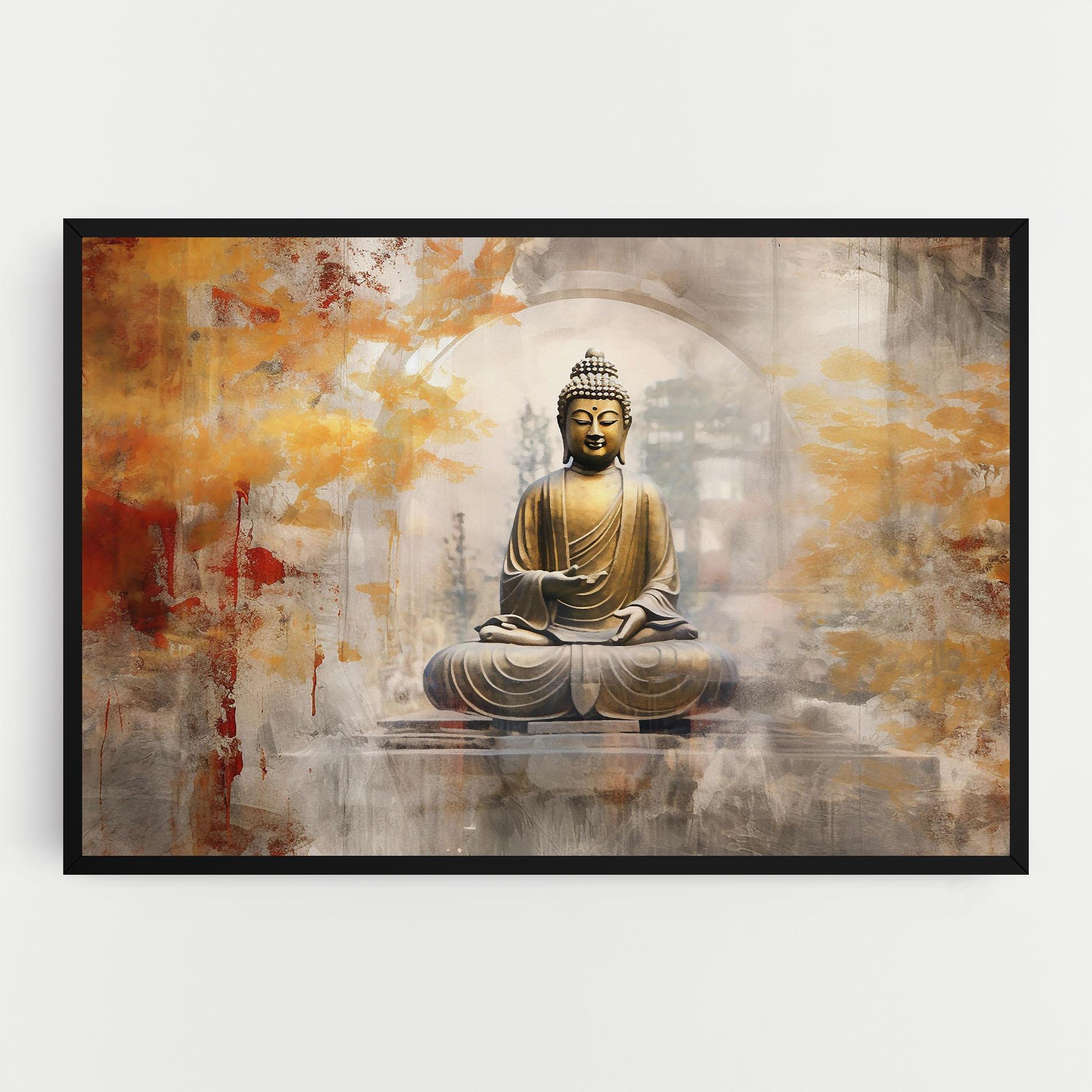 Leinwandbild Grey Gold Buddha mockup 0