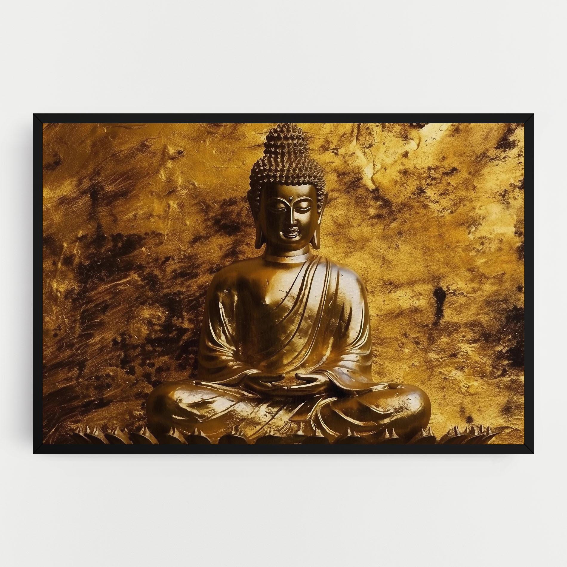 Leinwandbild Statue Gold Buddha mockup 0