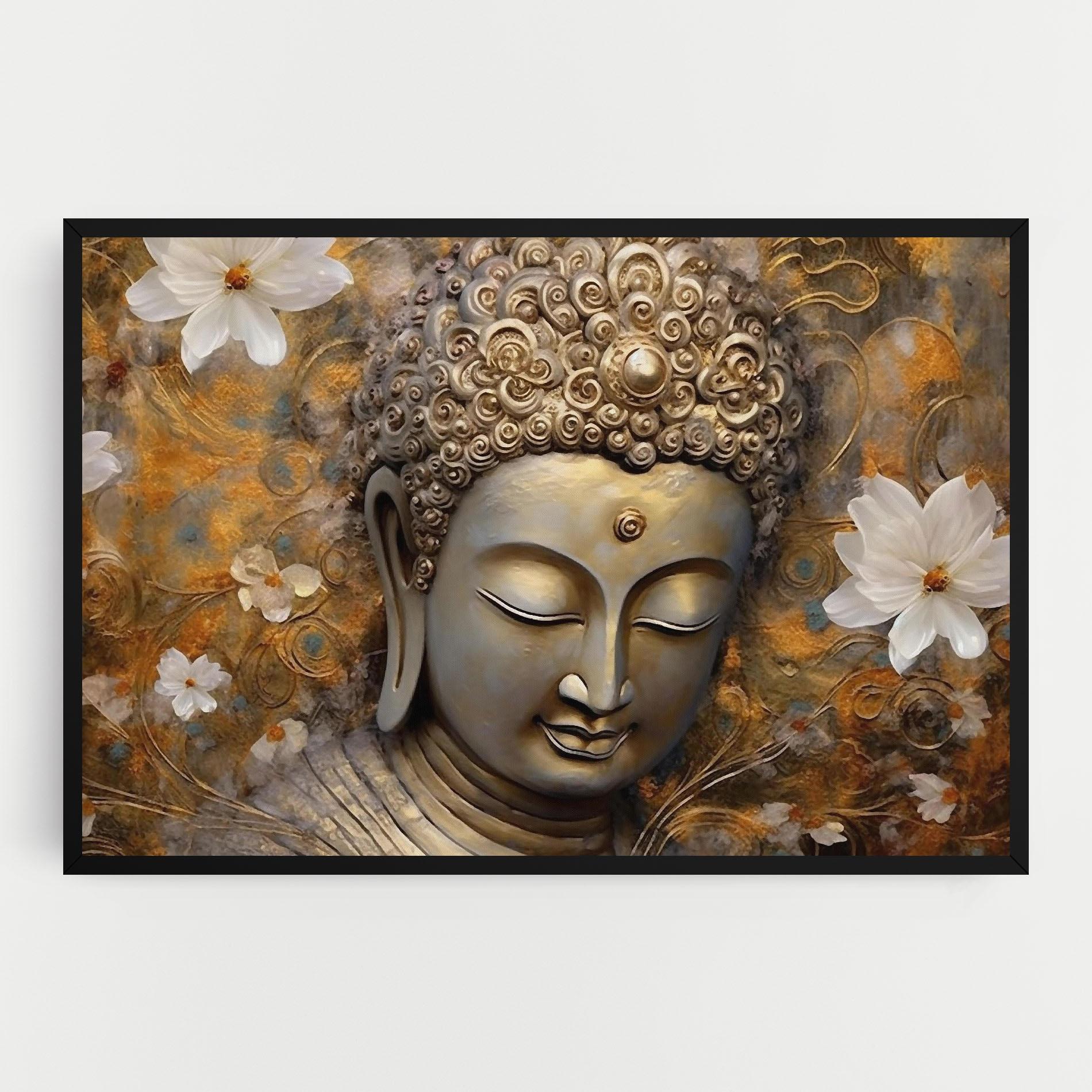 Leinwandbild White Flower Buddha Art mockup 0