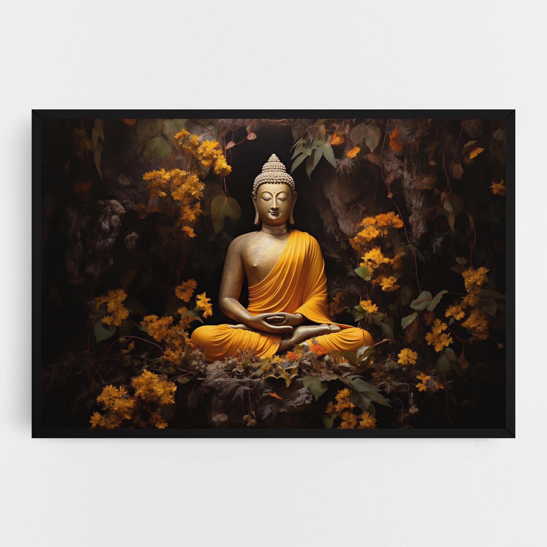 Leinwandbild Yellow Light Buddha mockup 0