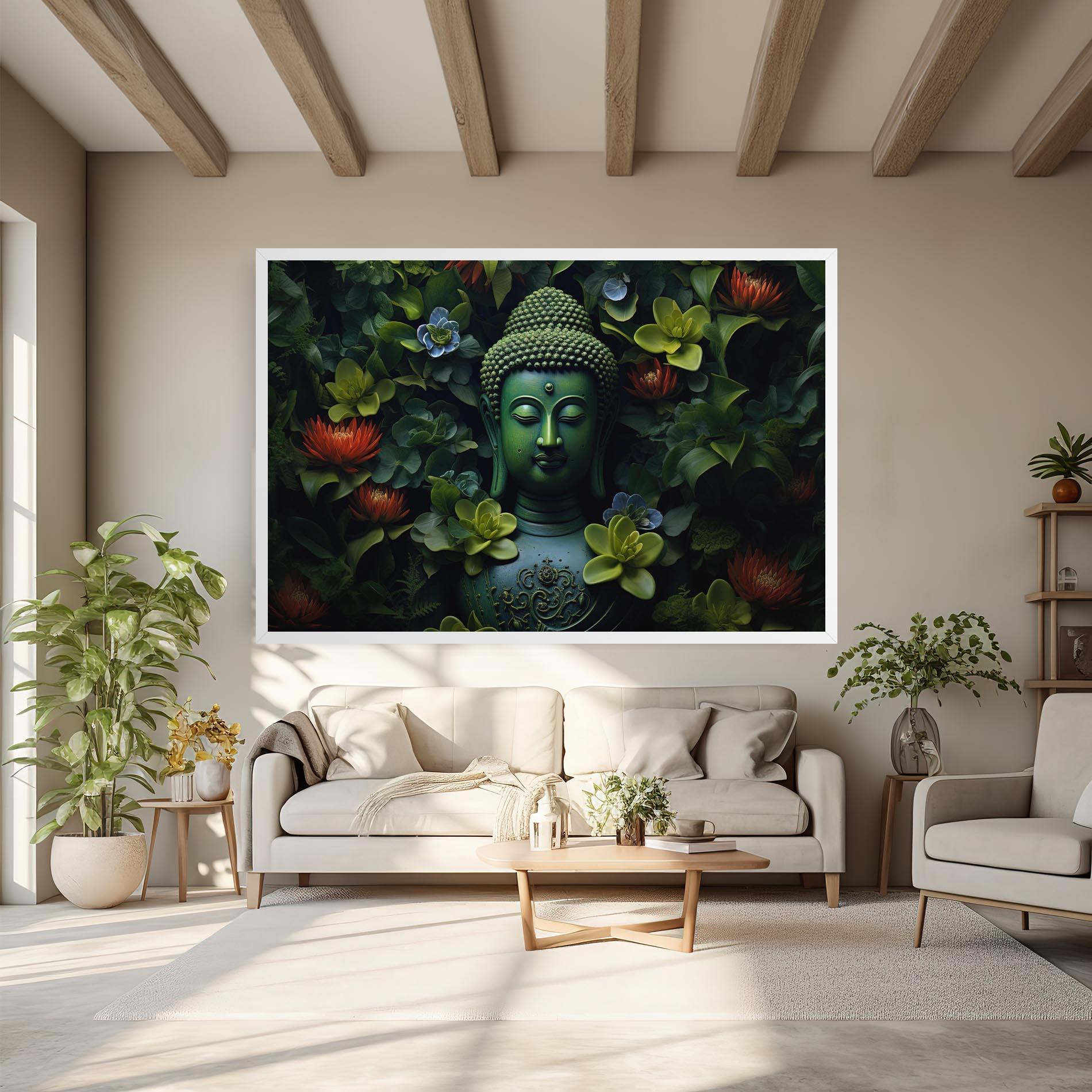 Leinwandbild Blue Light Buddha mockup 6