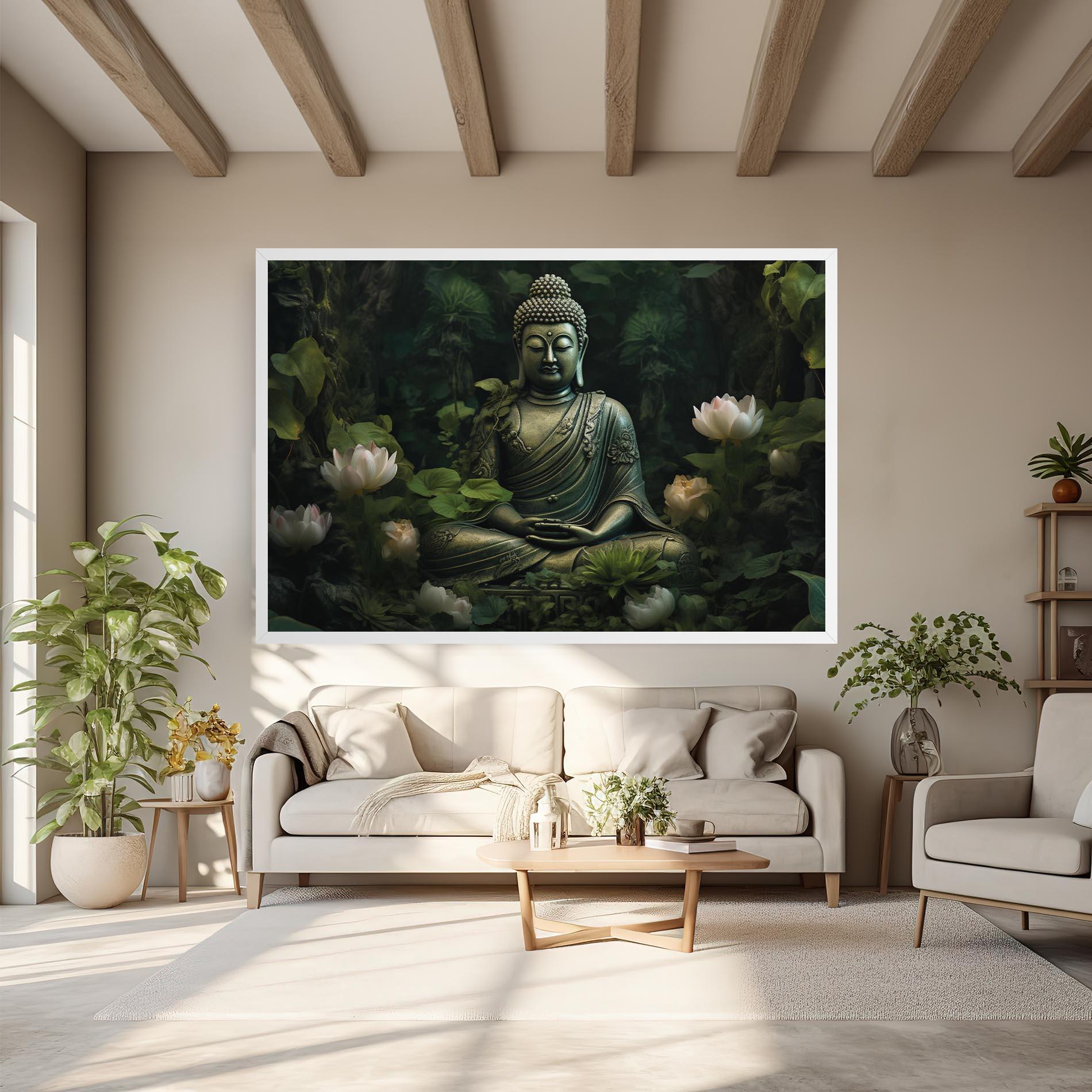 Leinwandbild Buddha Lotus Flower mockup 6