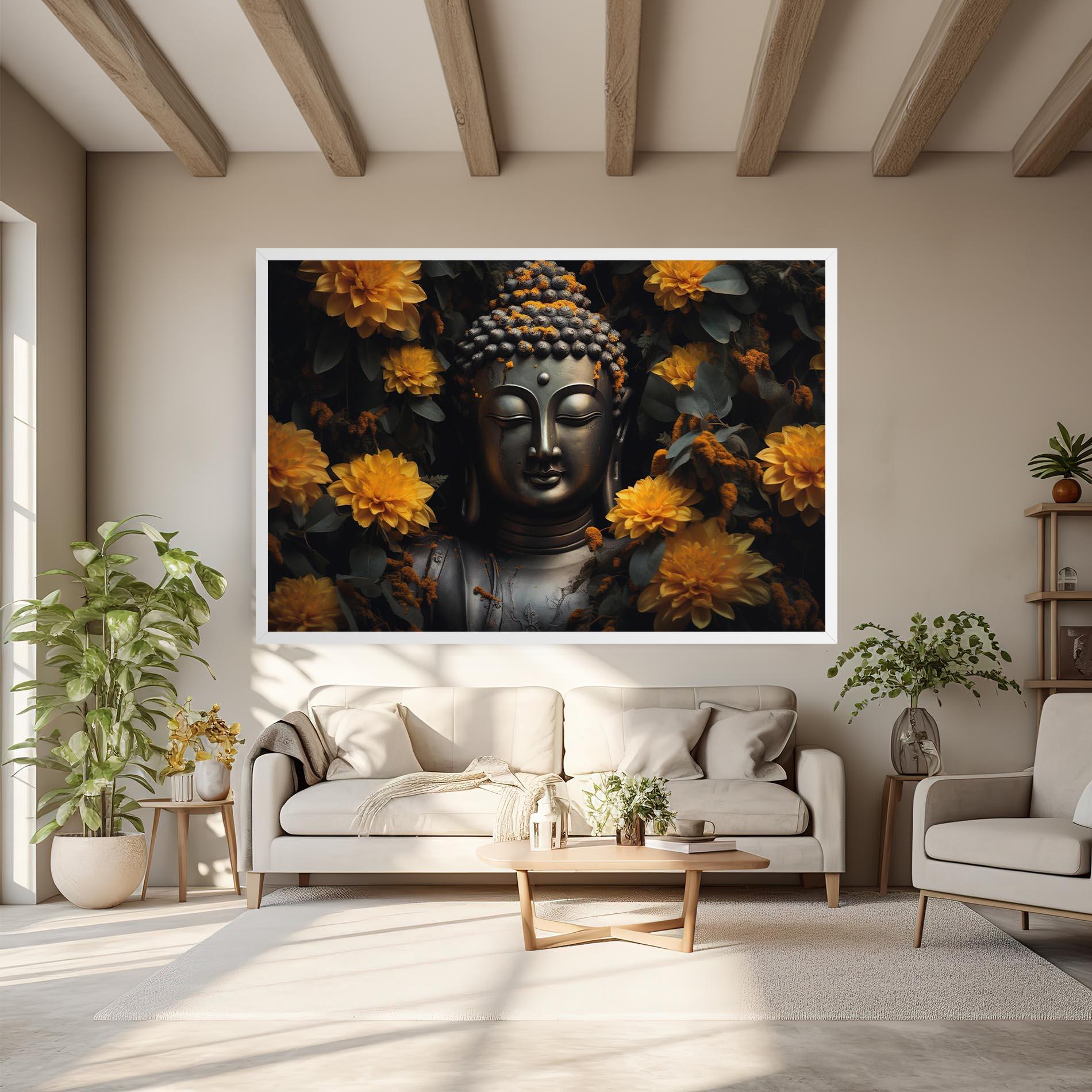 Leinwandbild Buddha Peace Statue mockup 6