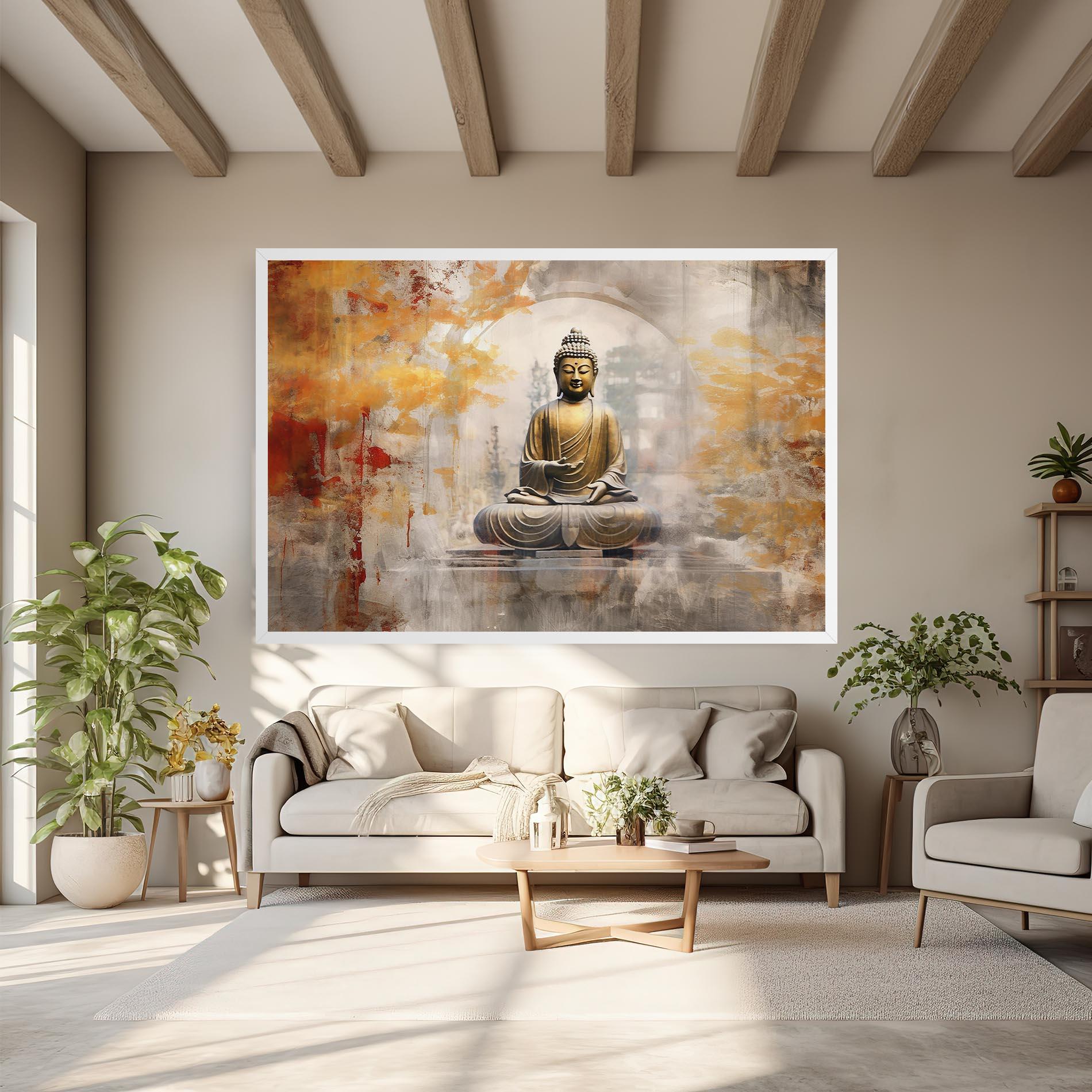 Leinwandbild Grey Gold Buddha mockup 6