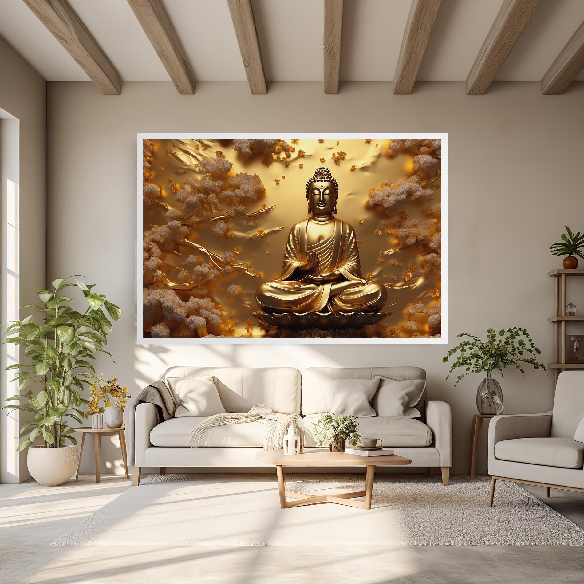 Leinwandbild Strong Gold Buddha mockup 6