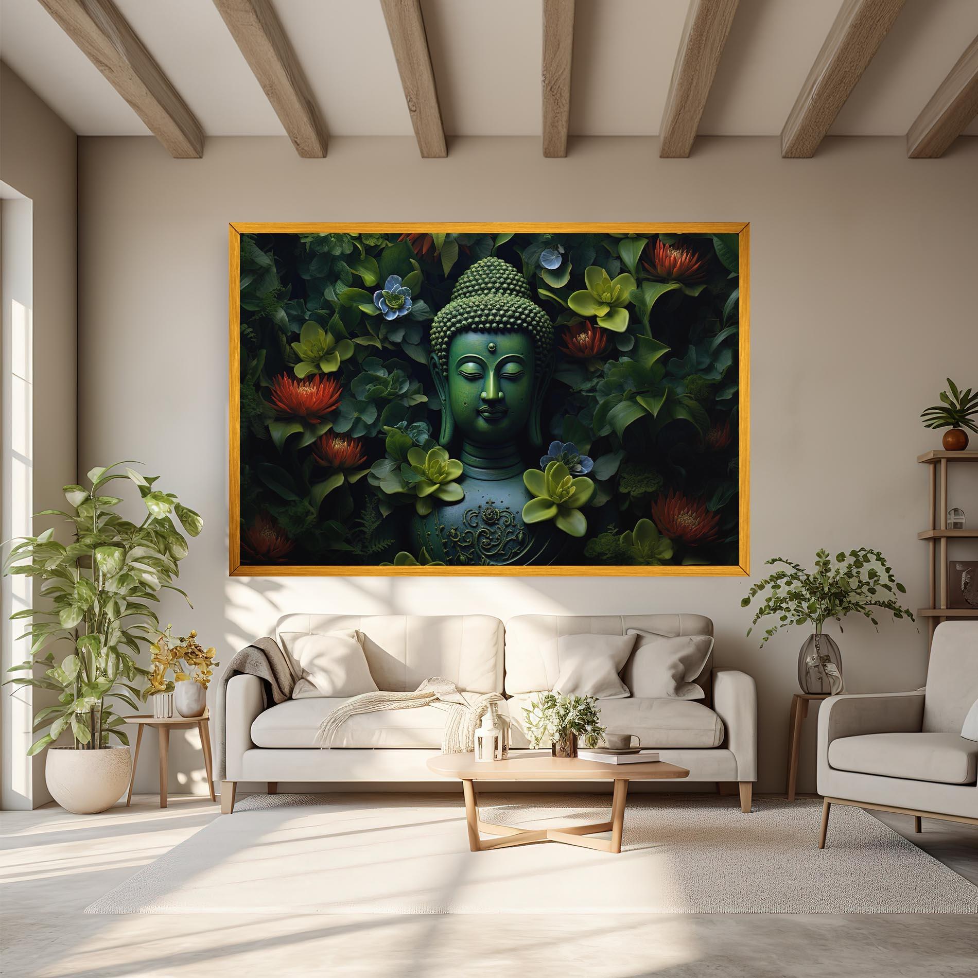 Leinwandbild Blue Light Buddha mockup 6