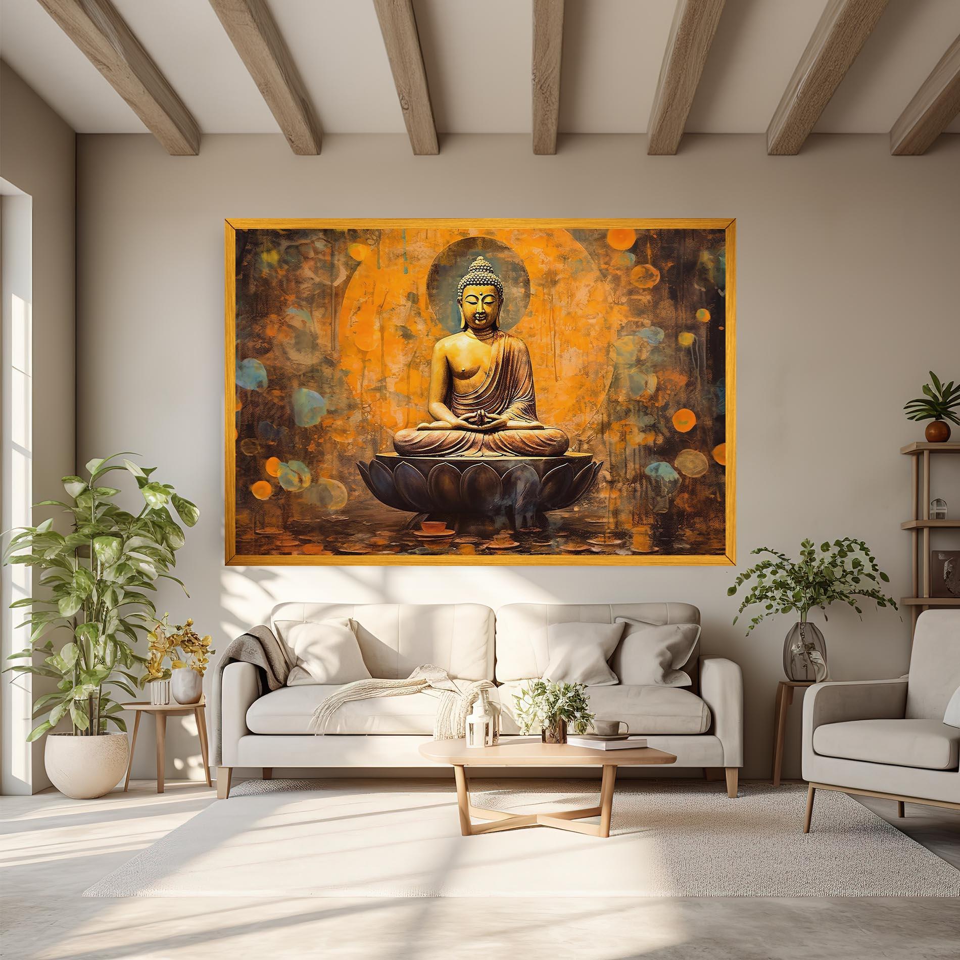 Leinwandbild Buddha Floating Art mockup 6