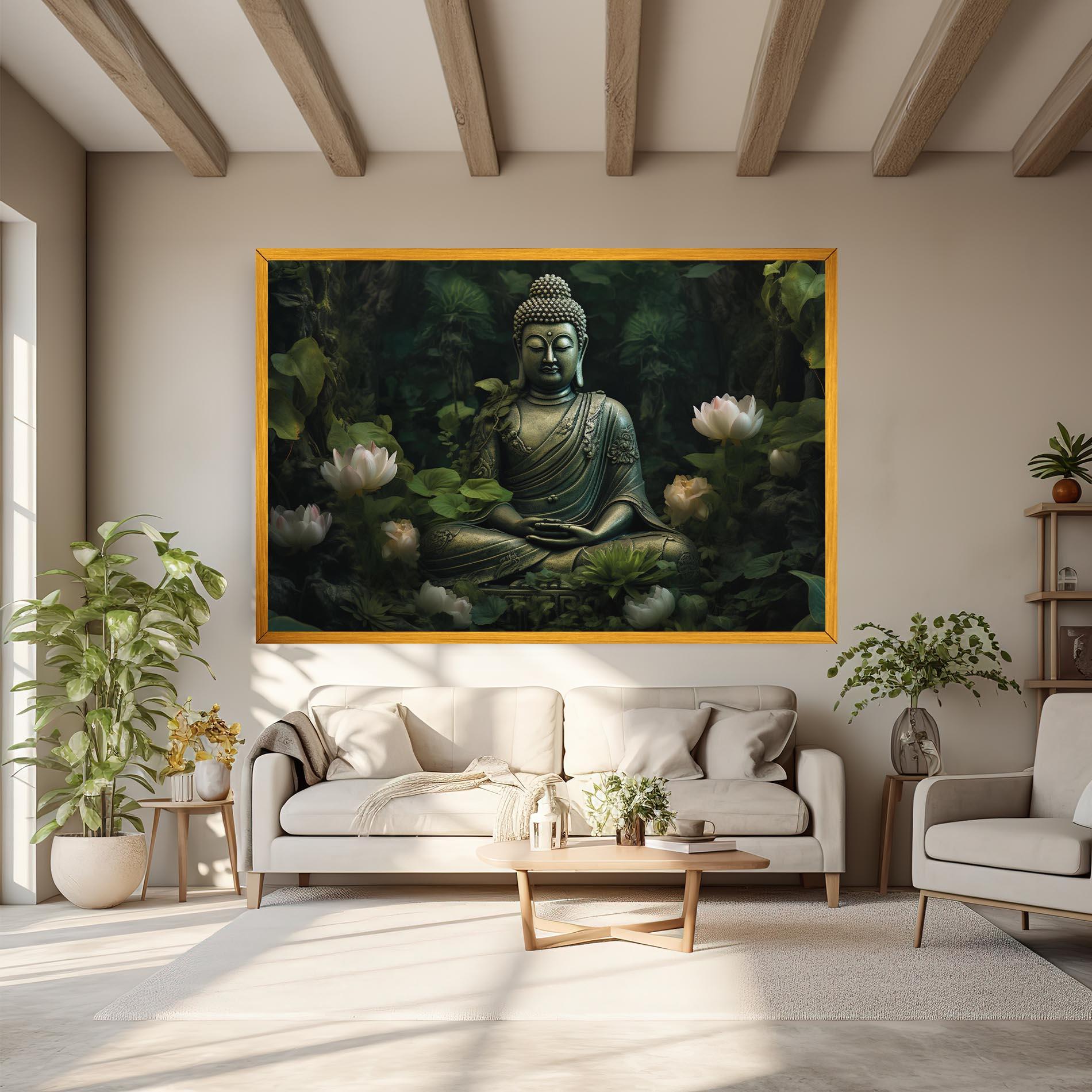 Leinwandbild Buddha Lotus Flower mockup 6