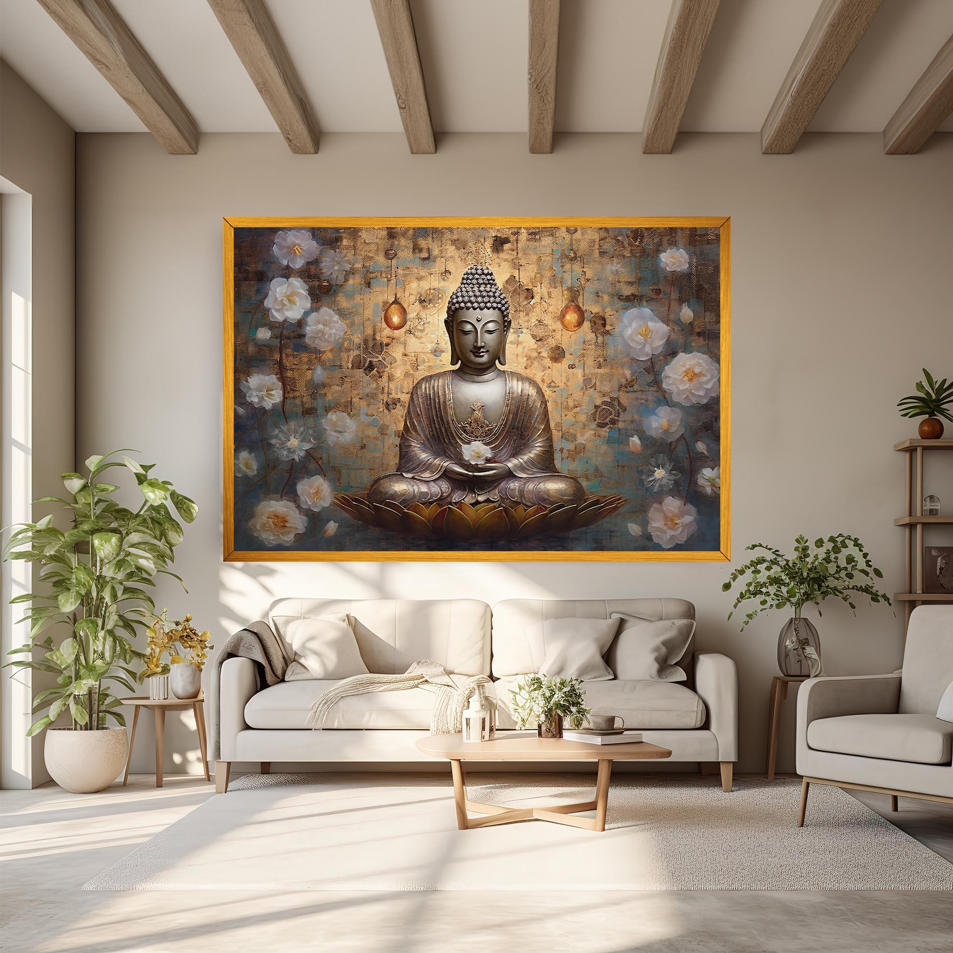 Leinwandbild Buddha Meditation Art mockup 6