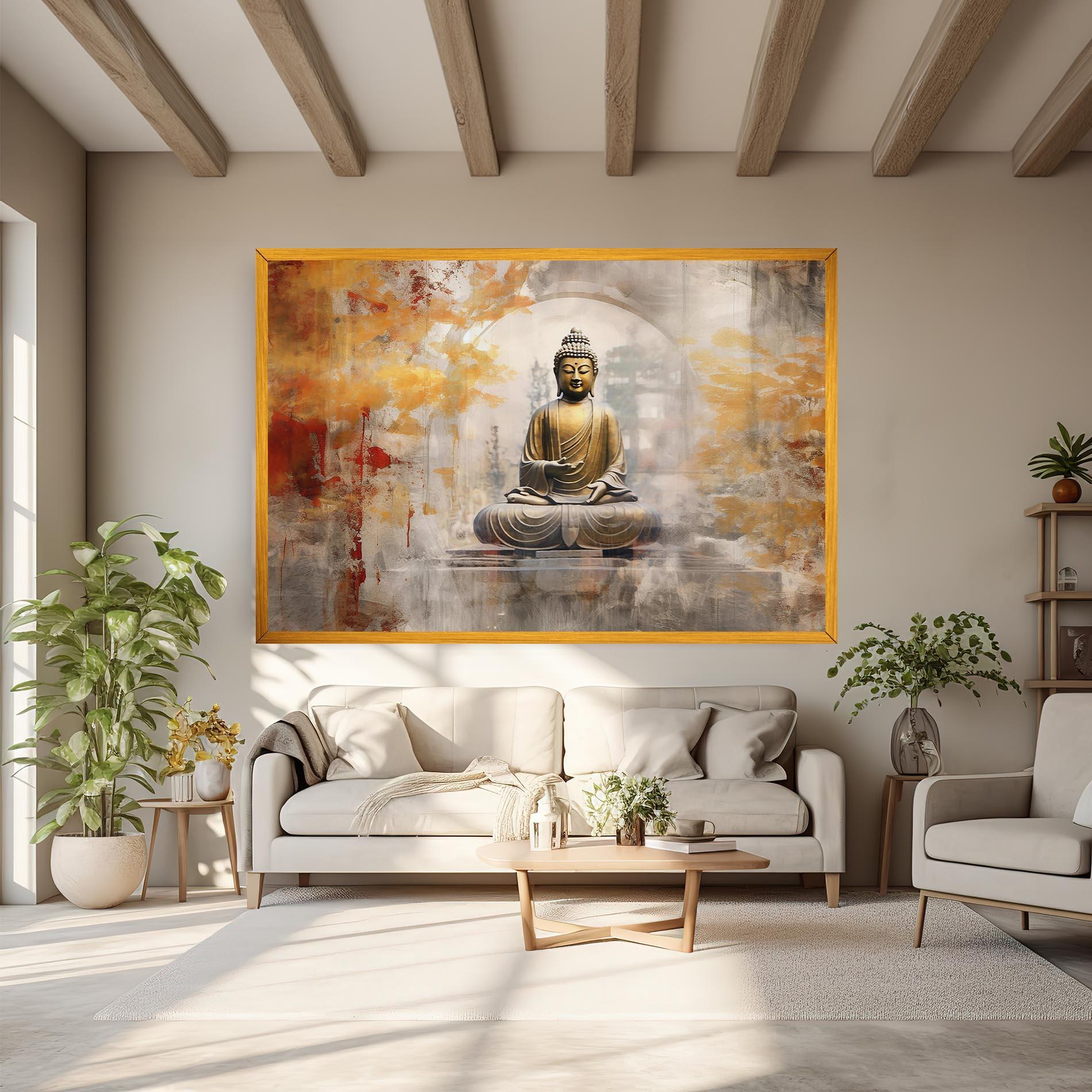 Leinwandbild Grey Gold Buddha mockup 6