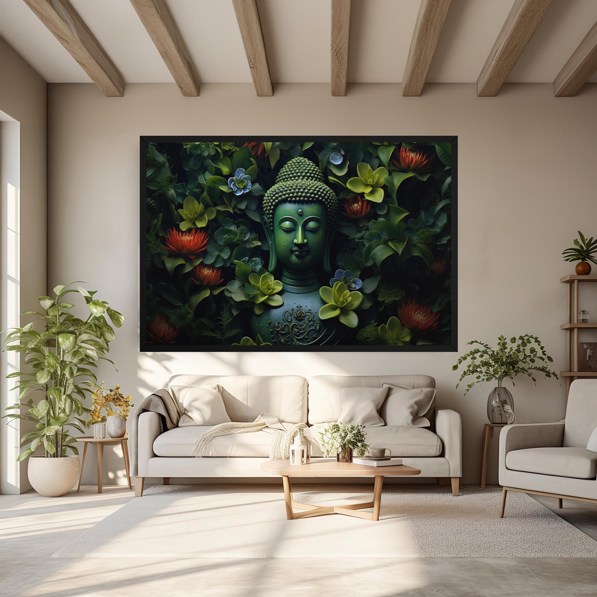 Leinwandbild Blue Light Buddha mockup 6