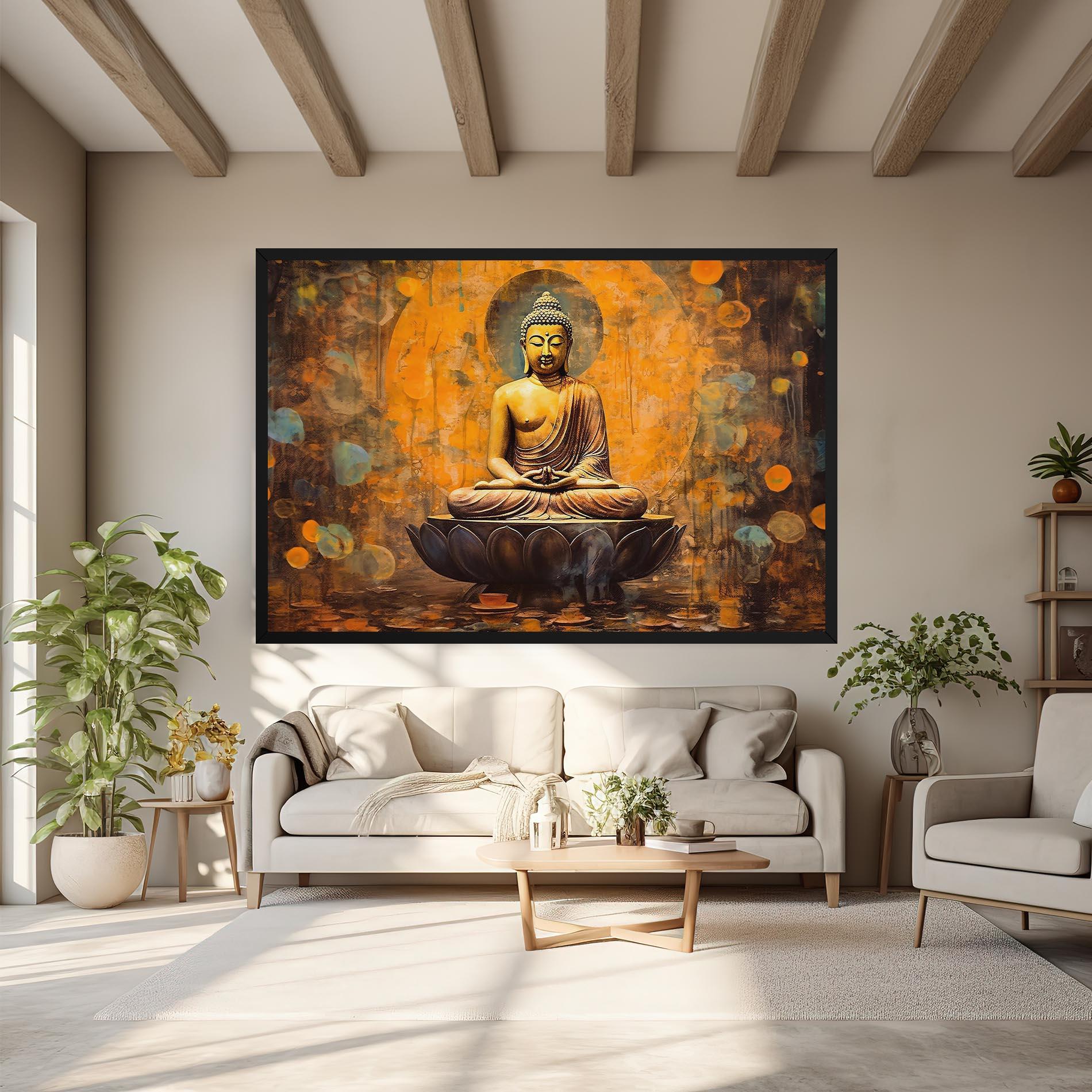 Leinwandbild Buddha Floating Art mockup 6