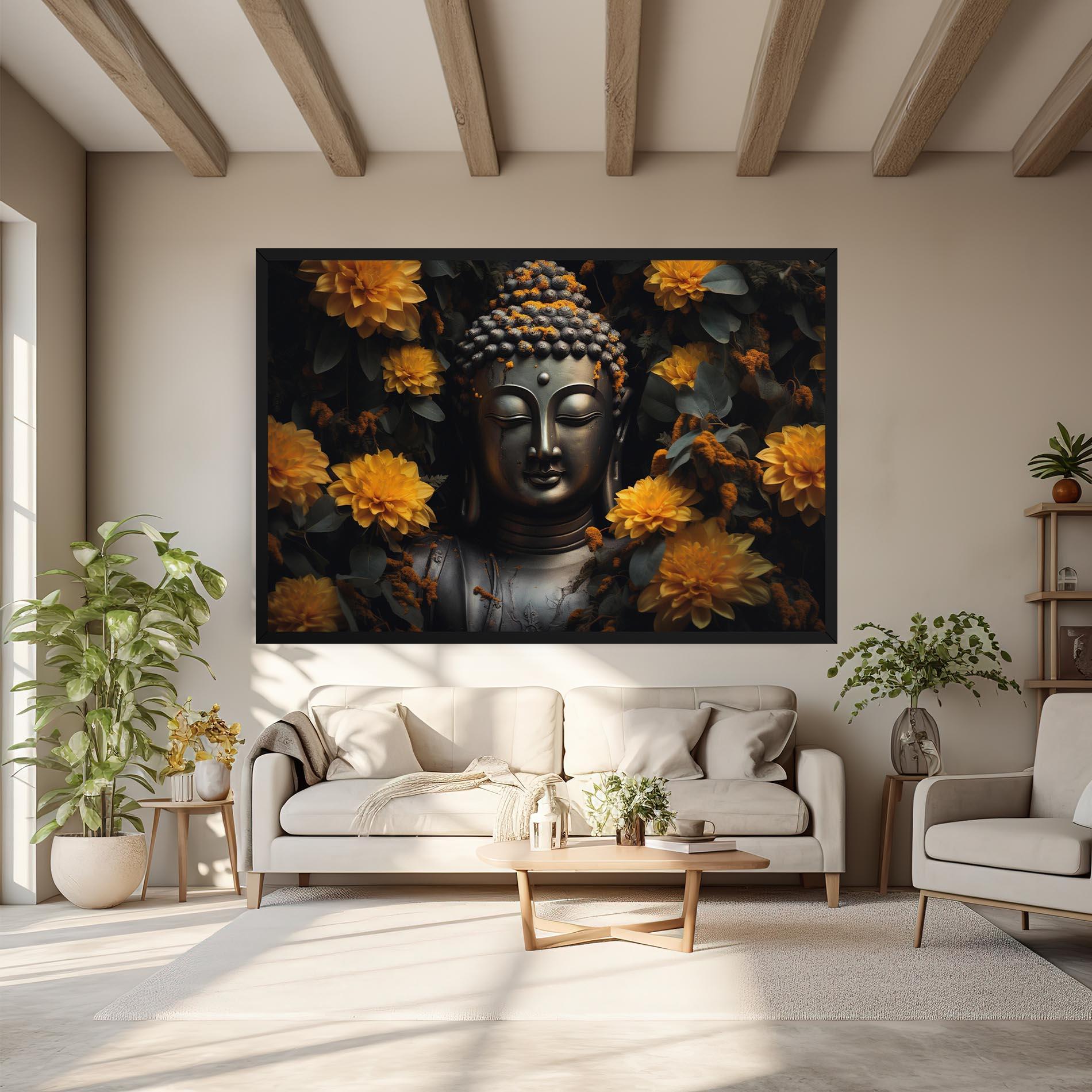 Leinwandbild Buddha Peace Statue mockup 6