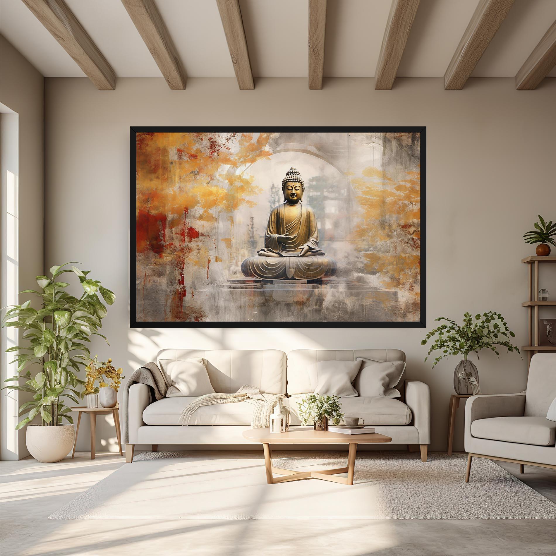 Leinwandbild Grey Gold Buddha mockup 6