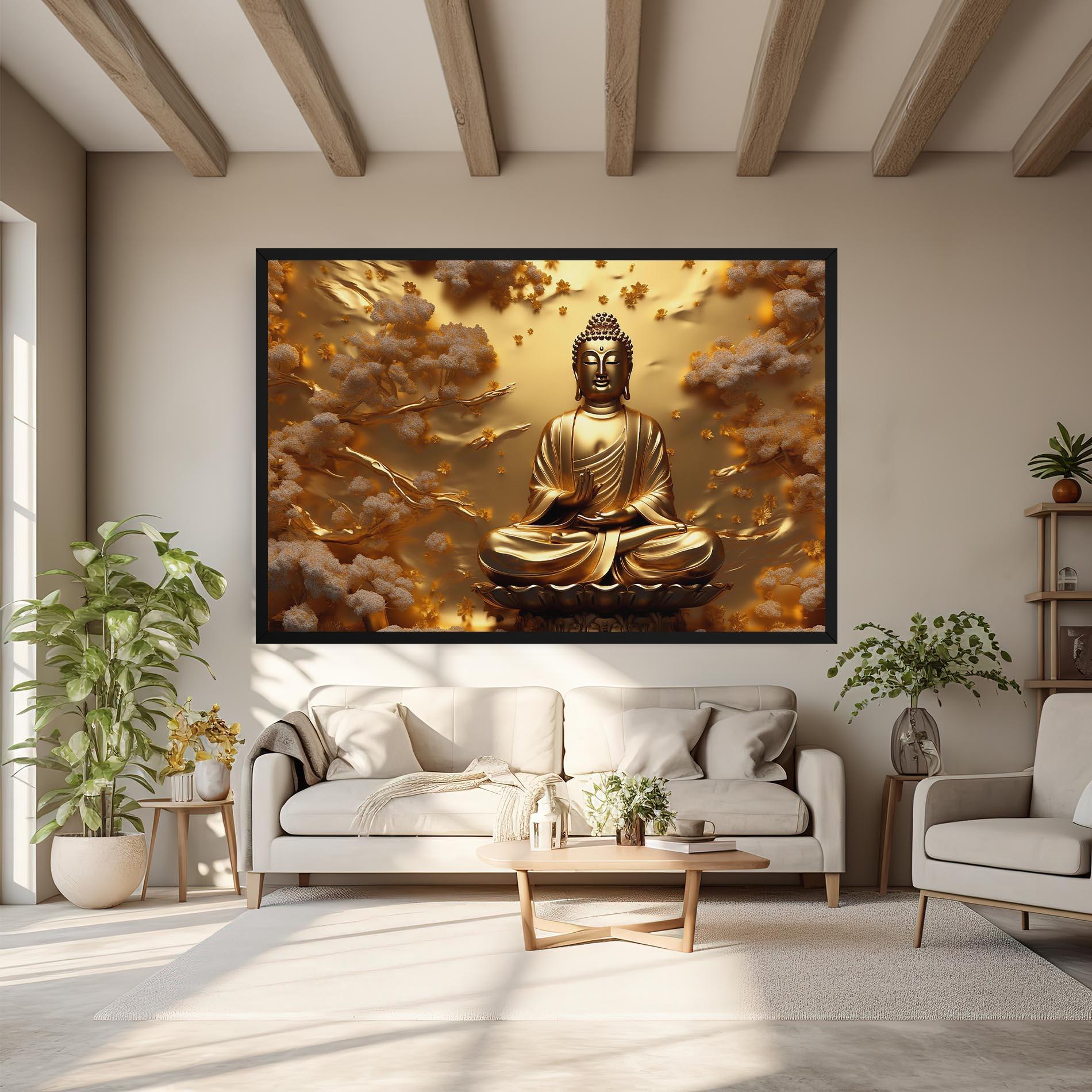 Leinwandbild Strong Gold Buddha mockup 6