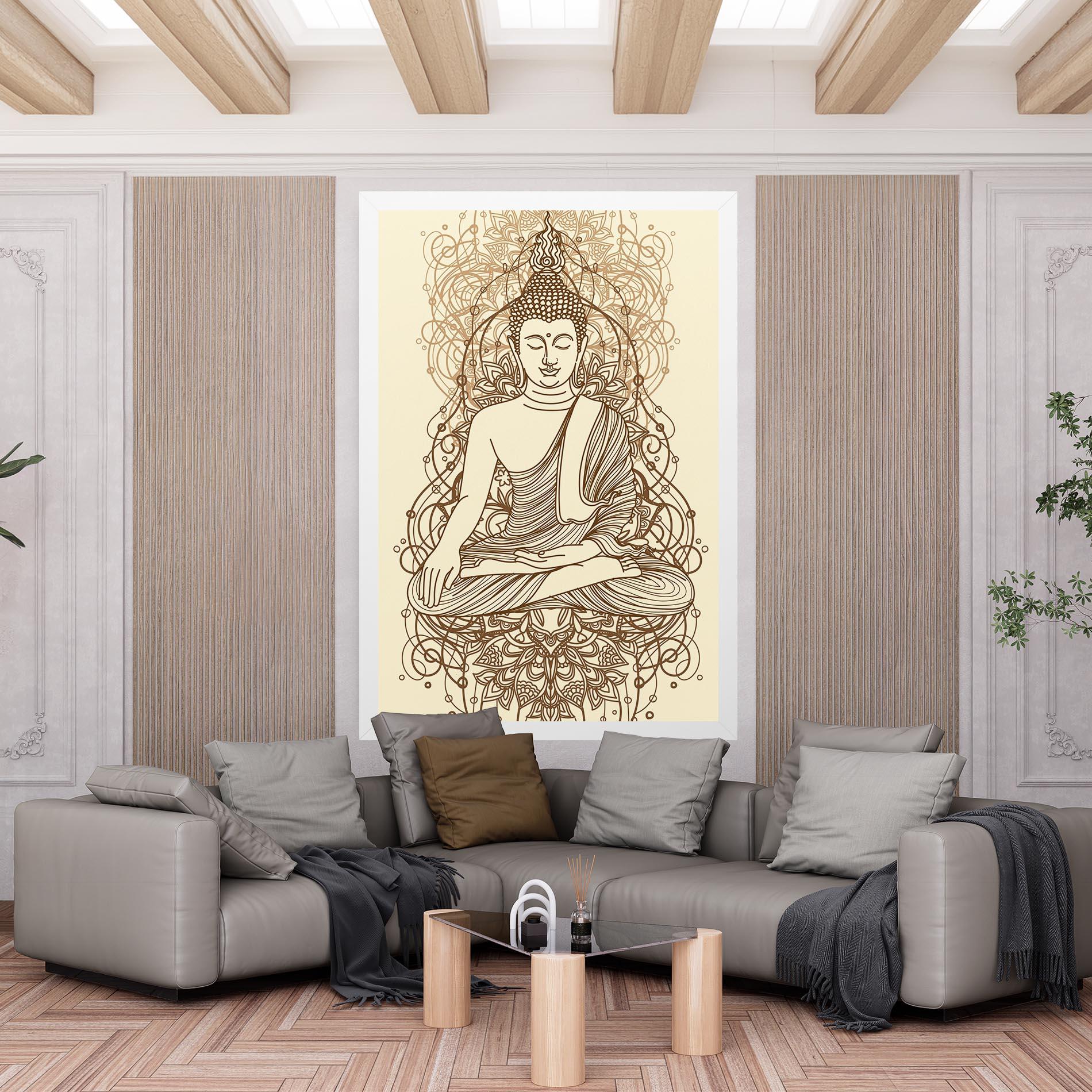 Leinwandbild Brown Line Buddha mockup 6