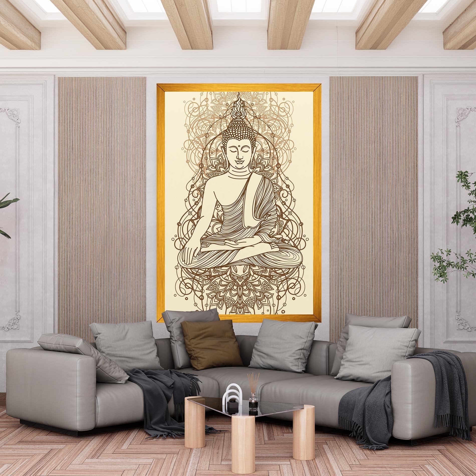 Leinwandbild Brown Line Buddha mockup 6