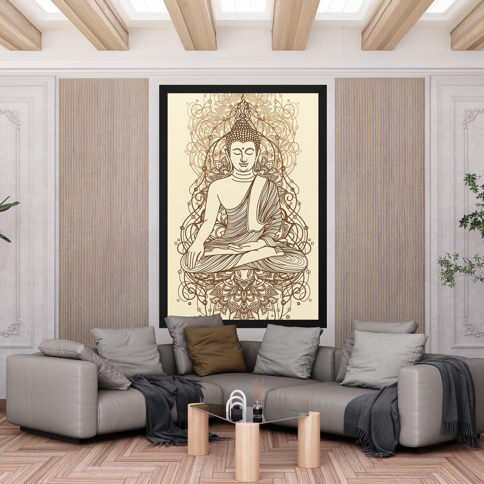 Leinwandbild Brown Line Buddha mockup 6