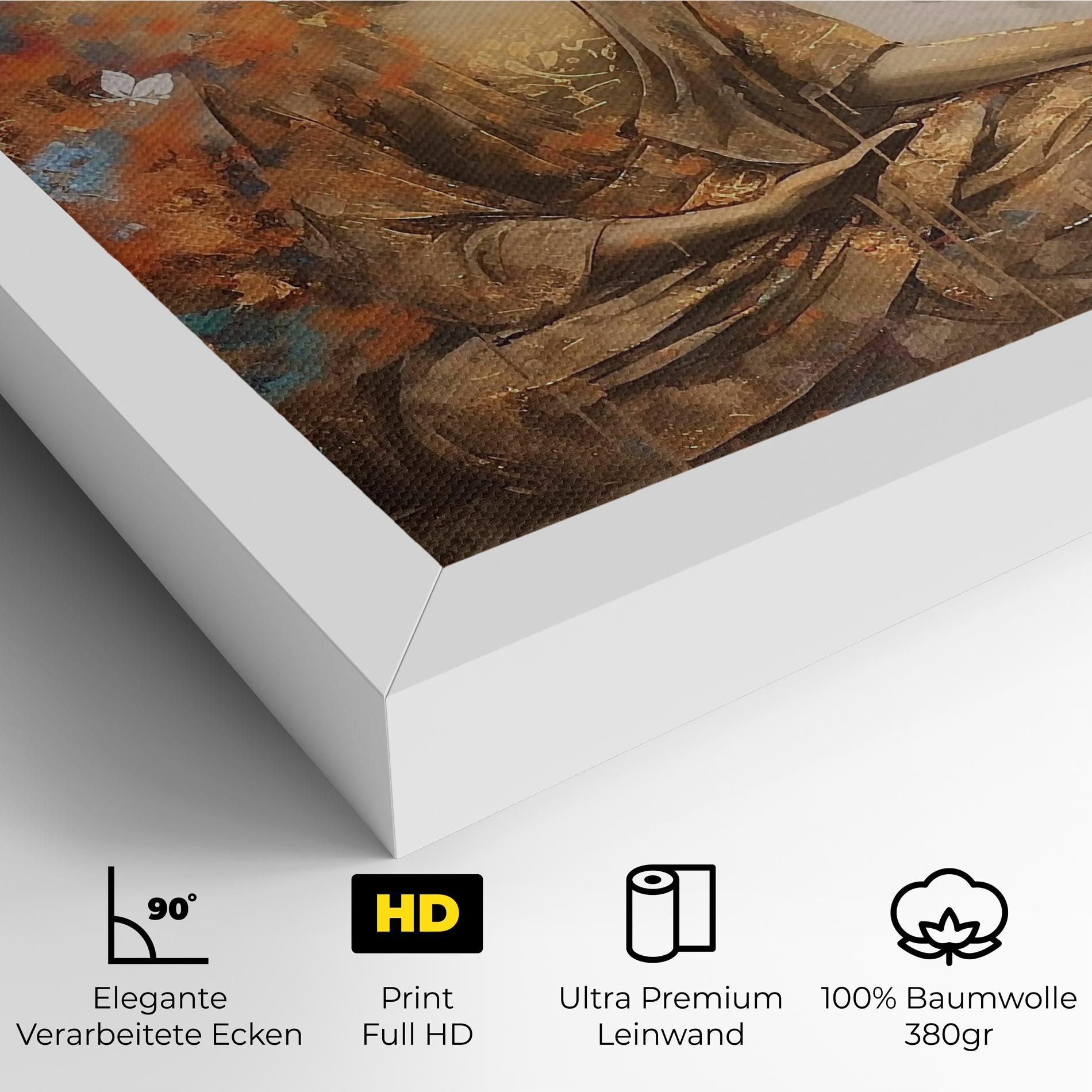 Leinwandbild Buddha Cream Blue mockup 4