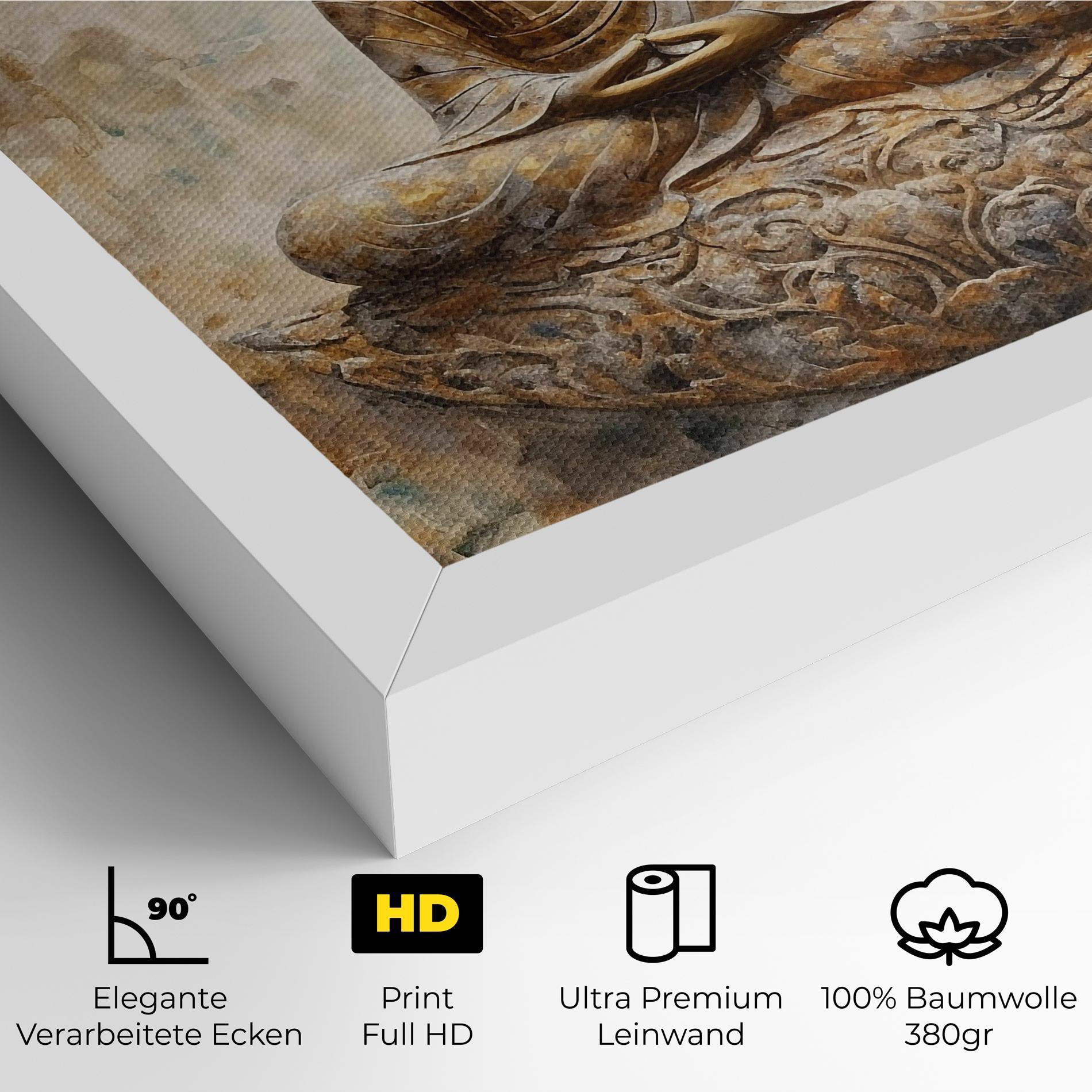 Leinwandbild Cream Buddha Art mockup 4