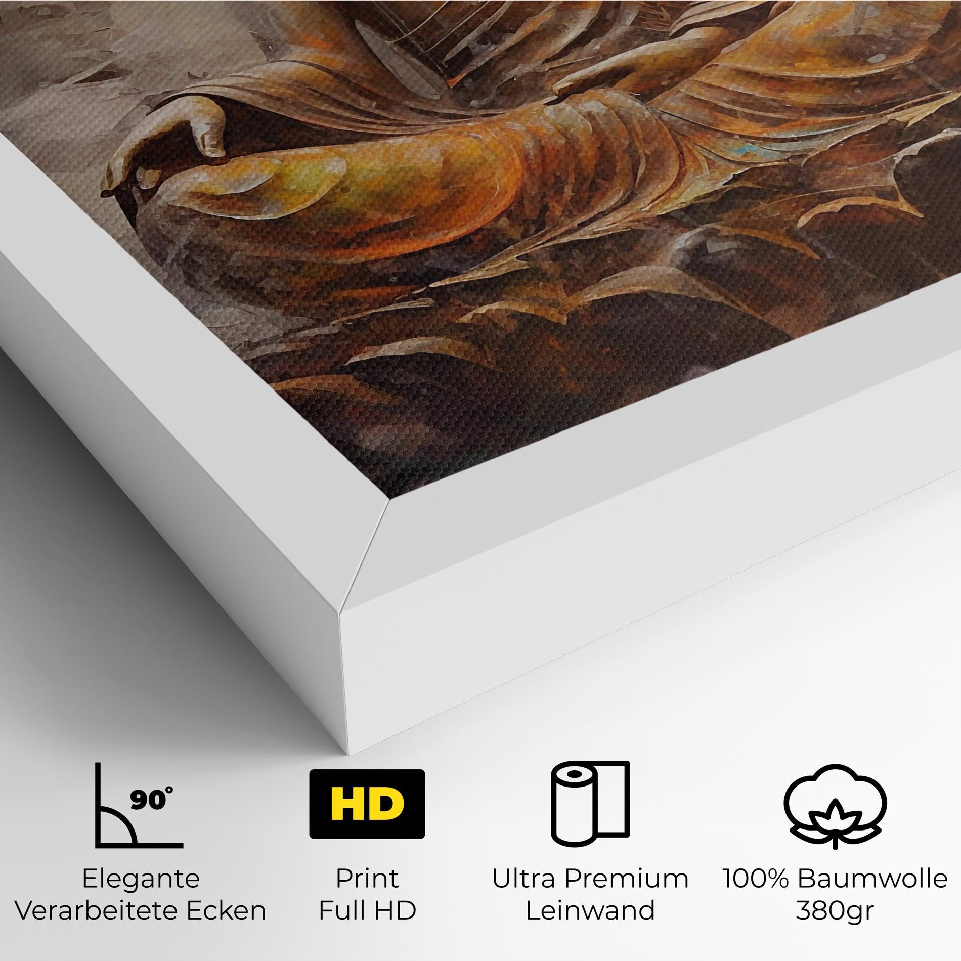 Leinwandbild Cream Orange Buddha mockup 4