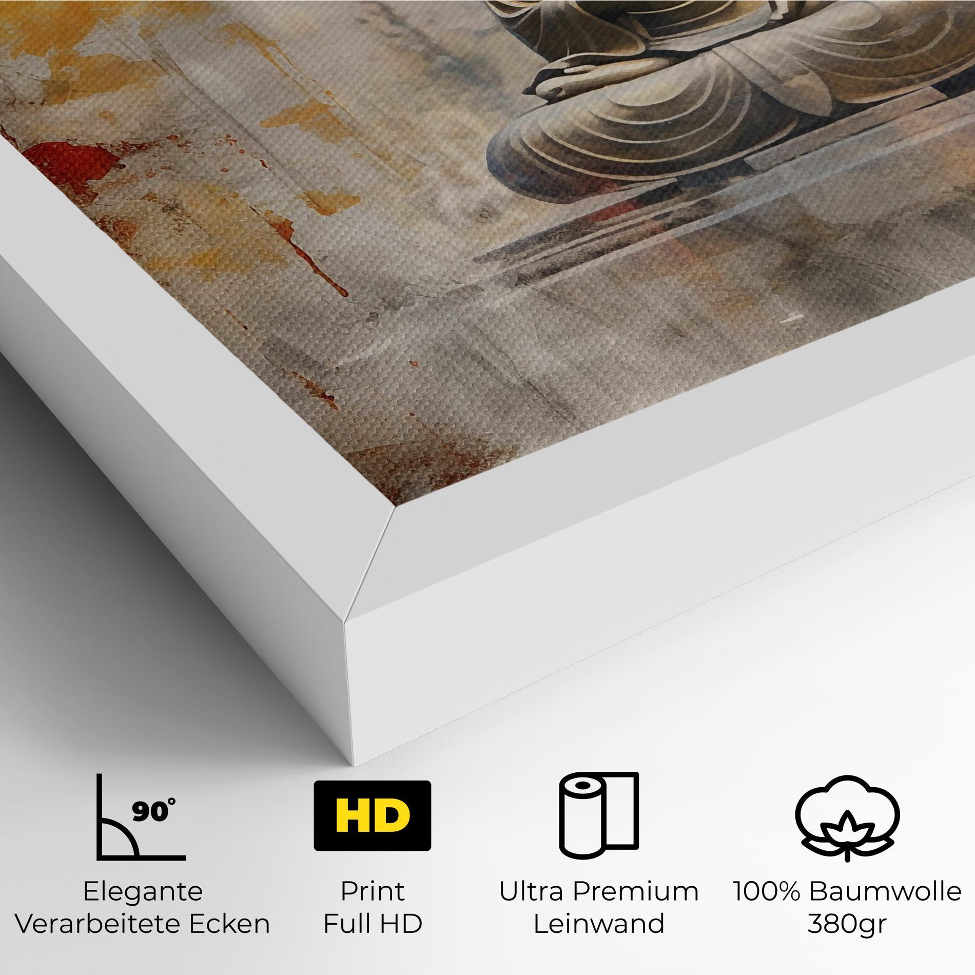 Leinwandbild Grey Gold Buddha mockup 4