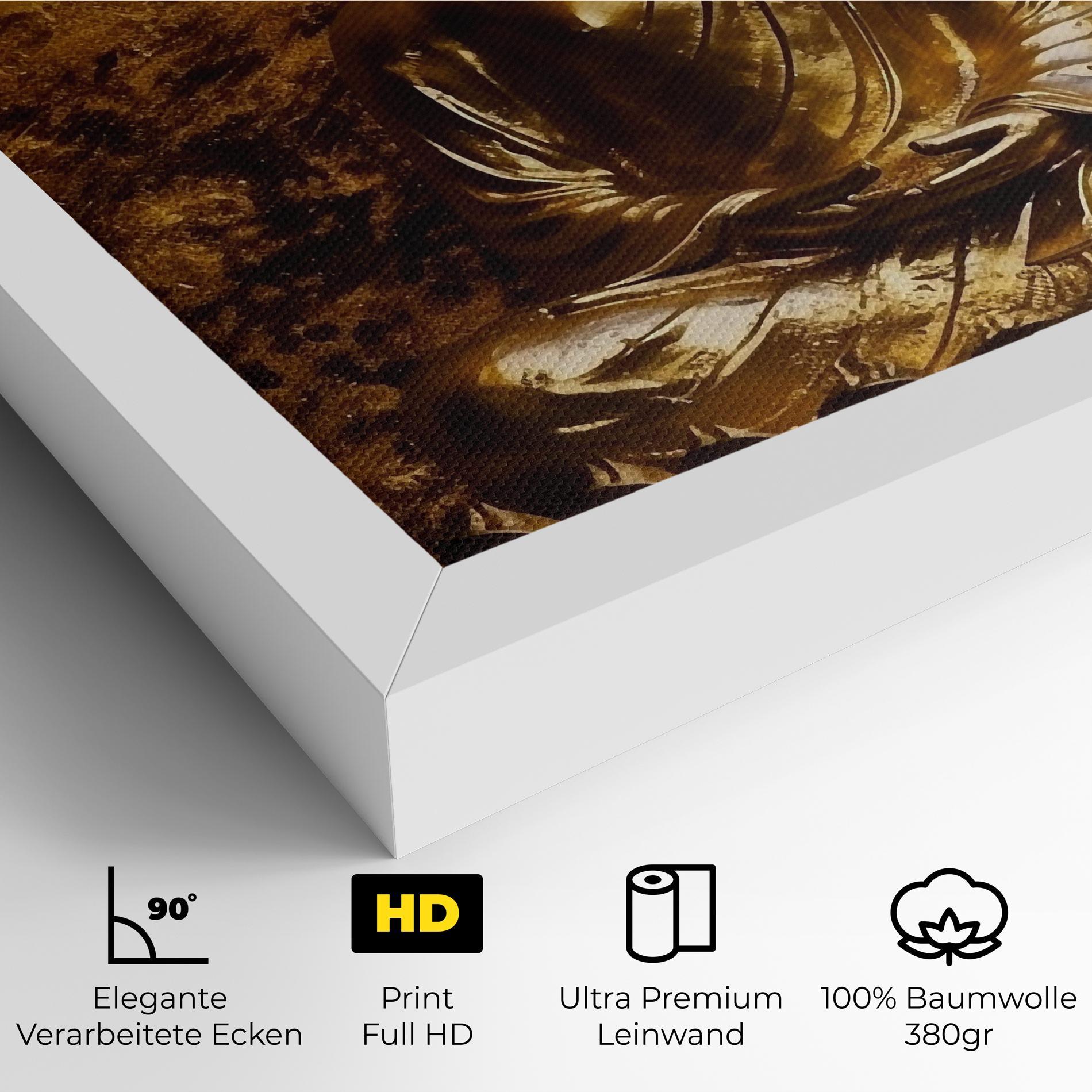 Leinwandbild Statue Gold Buddha mockup 4