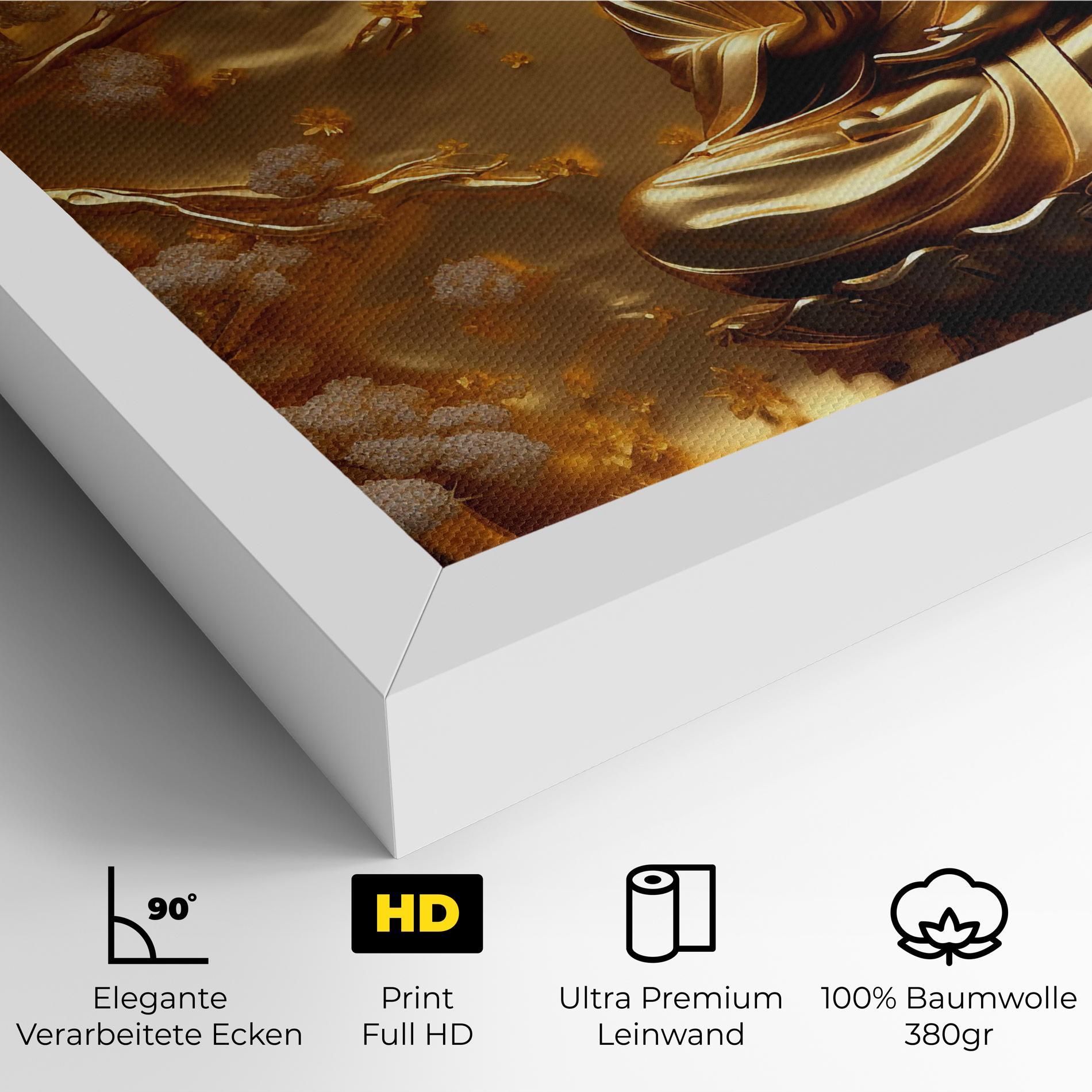 Leinwandbild Strong Gold Buddha mockup 4