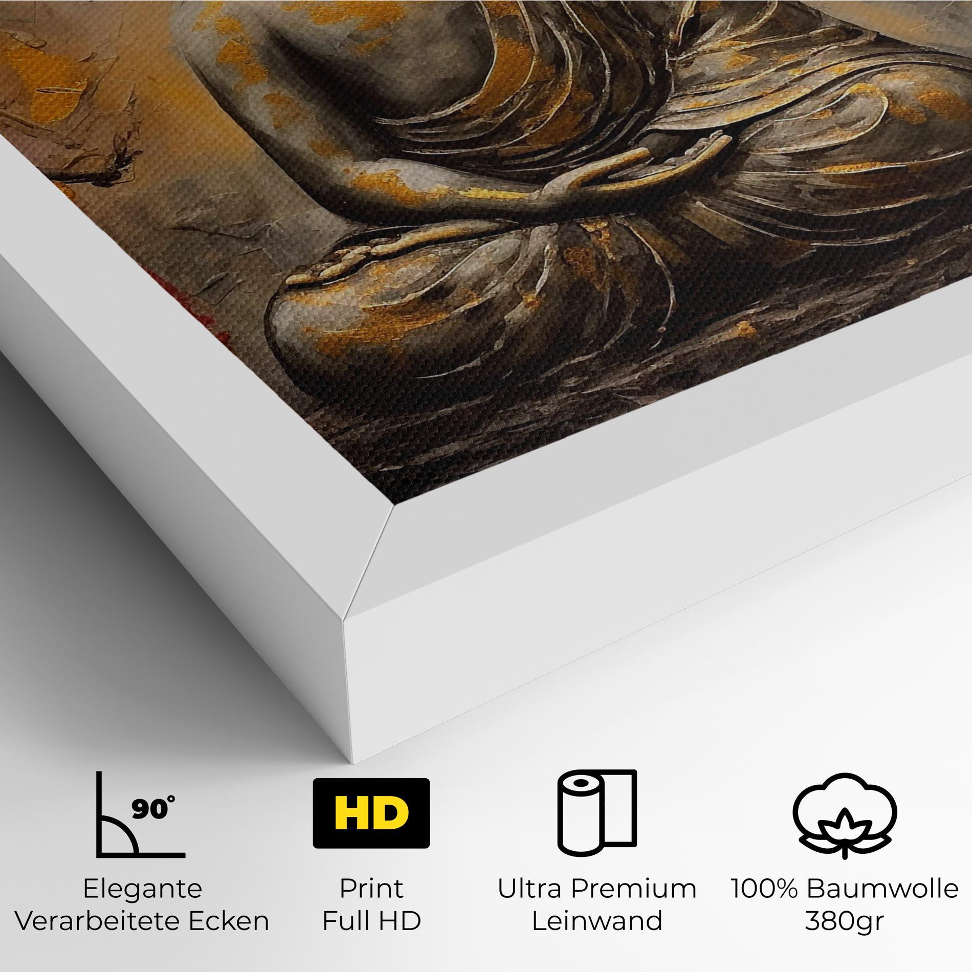 Leinwandbild White Red Buddha mockup 4