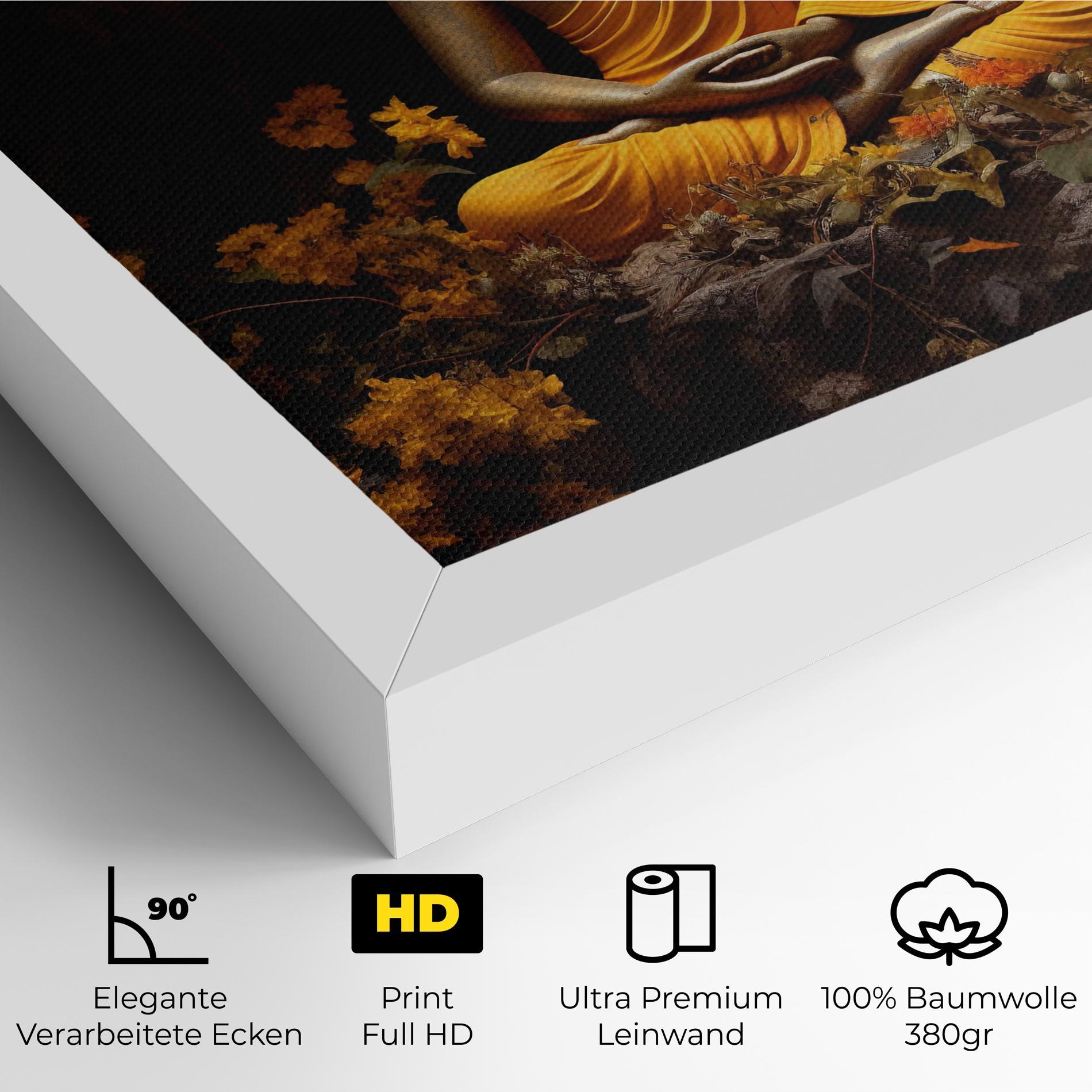 Leinwandbild Yellow Light Buddha mockup 4