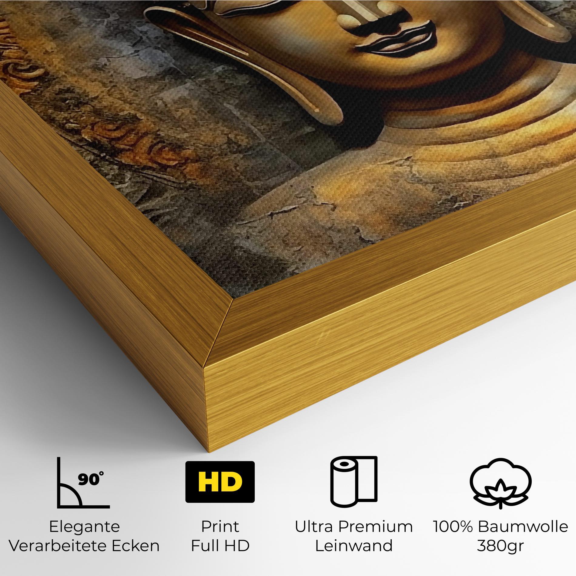 Leinwandbild Buddha 3d Head mockup 4