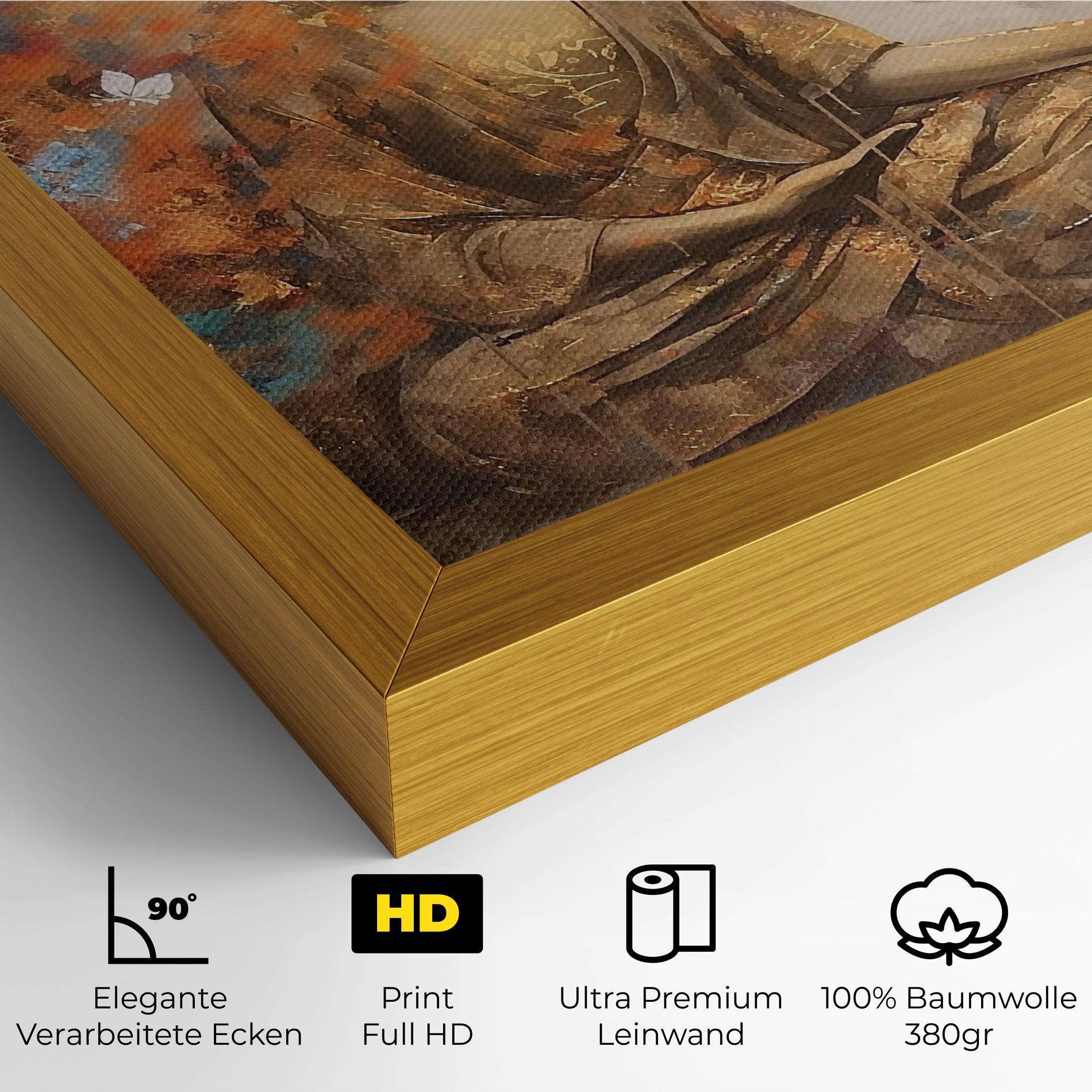 Leinwandbild Buddha Cream Blue mockup 4