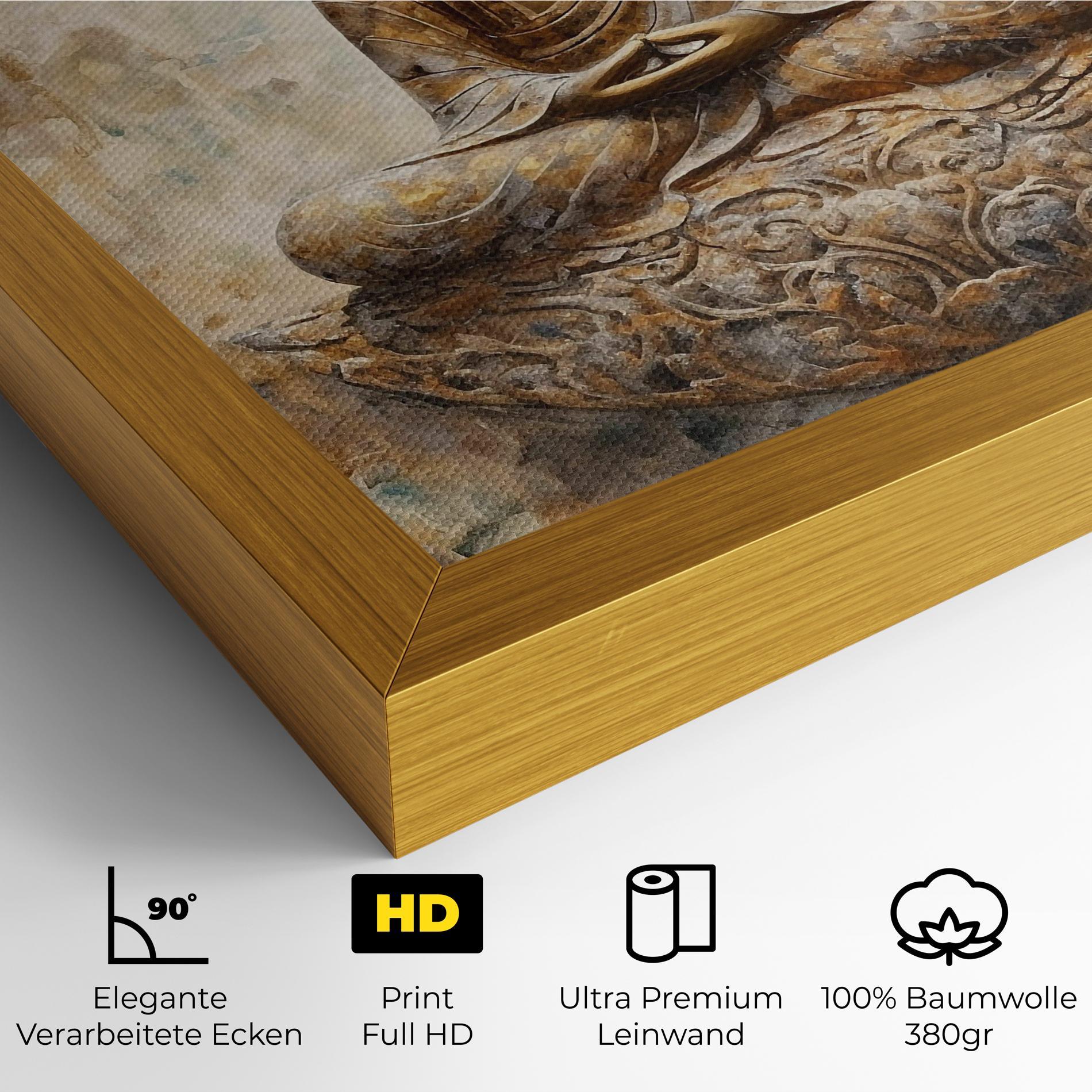 Leinwandbild Cream Buddha Art mockup 4
