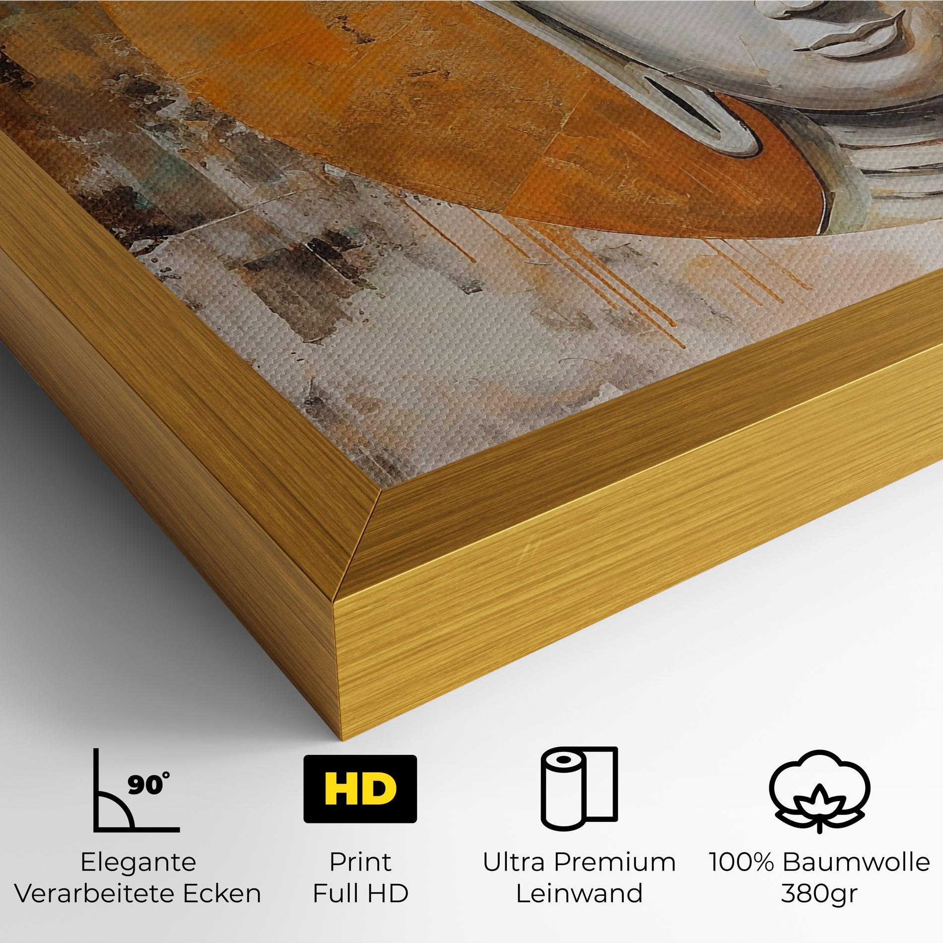 Leinwandbild Cream Circle Buddha mockup 4