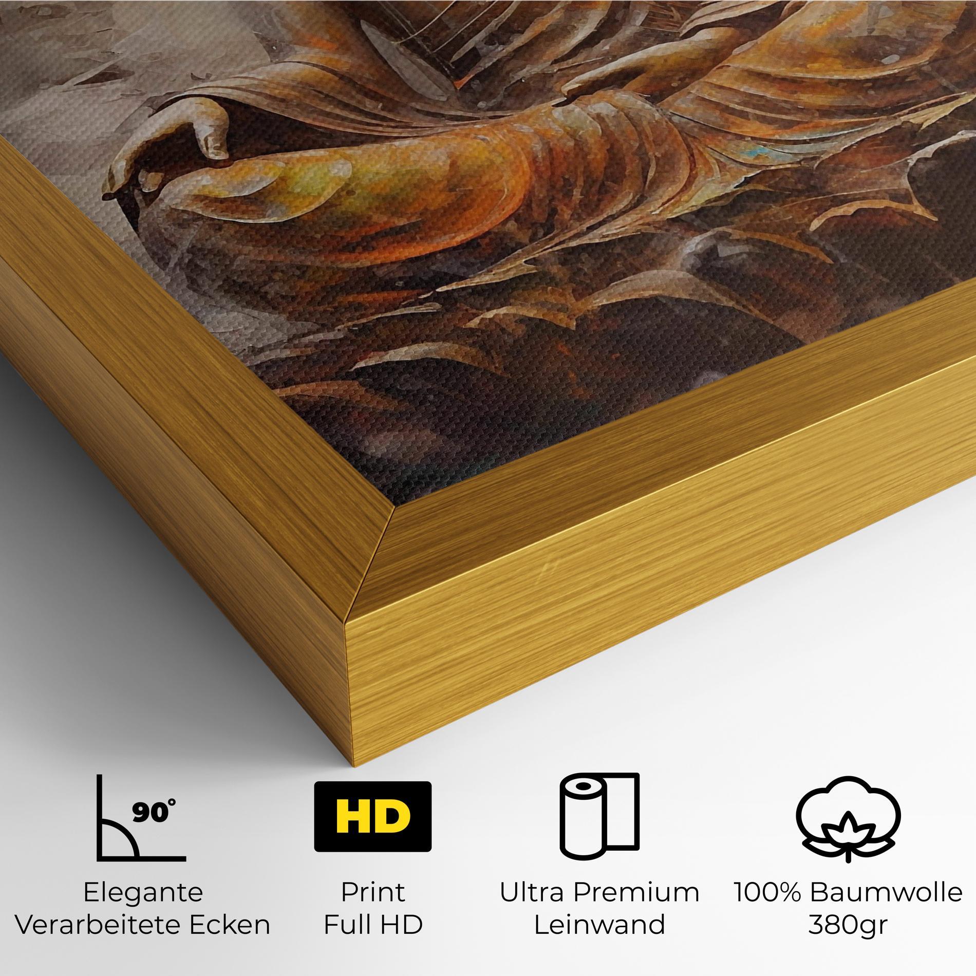 Leinwandbild Cream Orange Buddha mockup 4