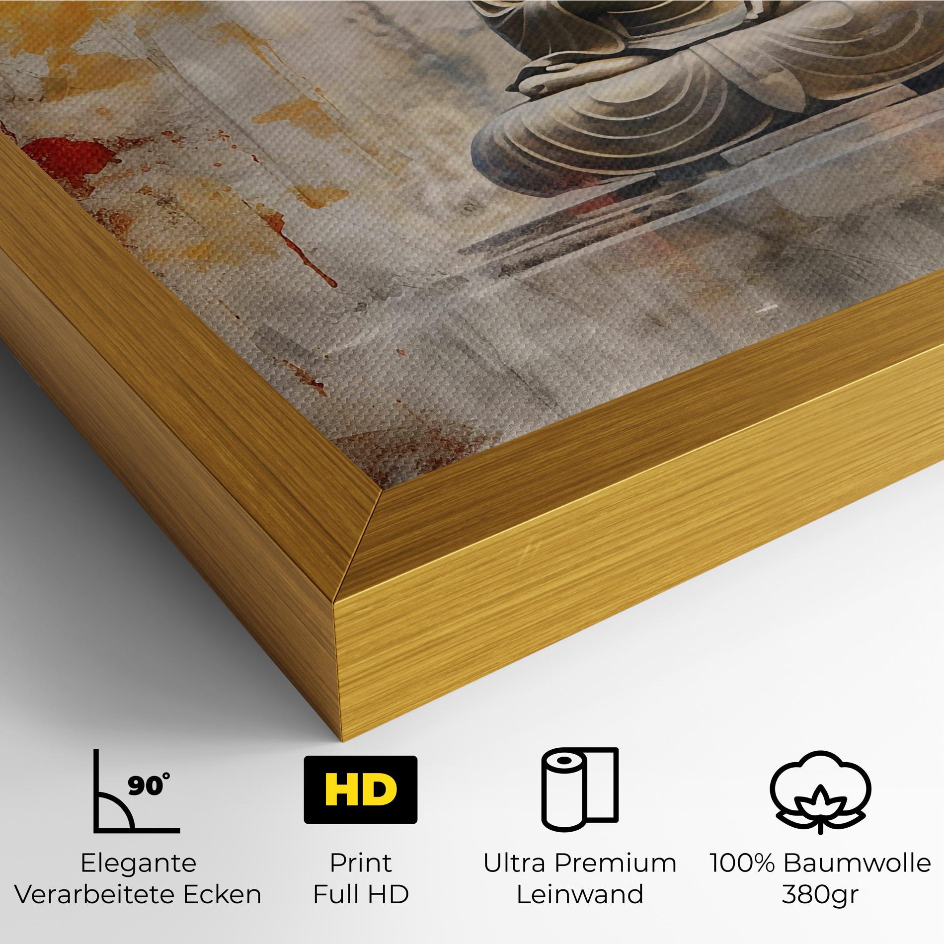 Leinwandbild Grey Gold Buddha mockup 4