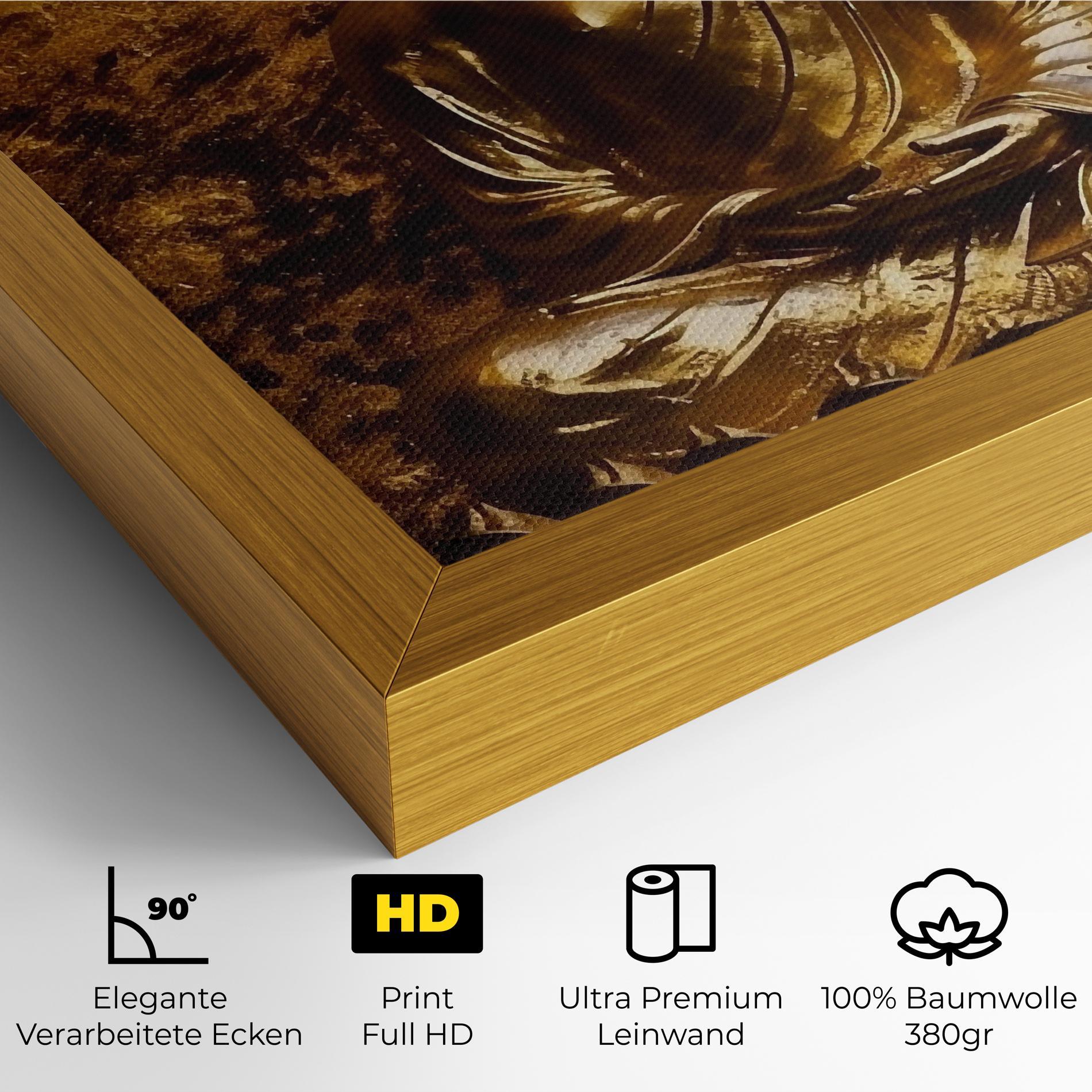 Leinwandbild Statue Gold Buddha mockup 4