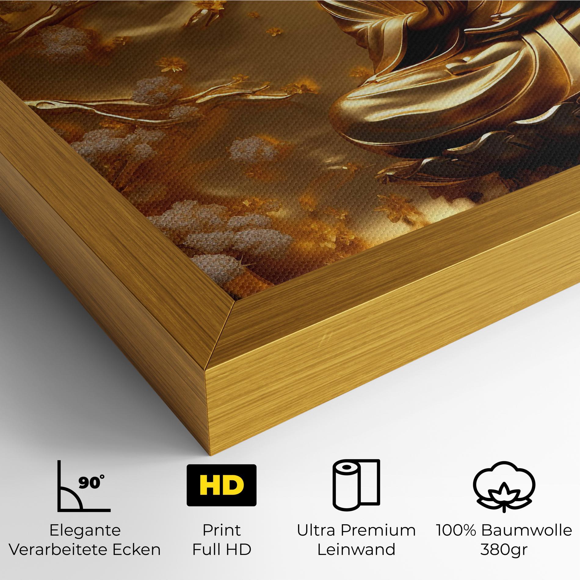 Leinwandbild Strong Gold Buddha mockup 4