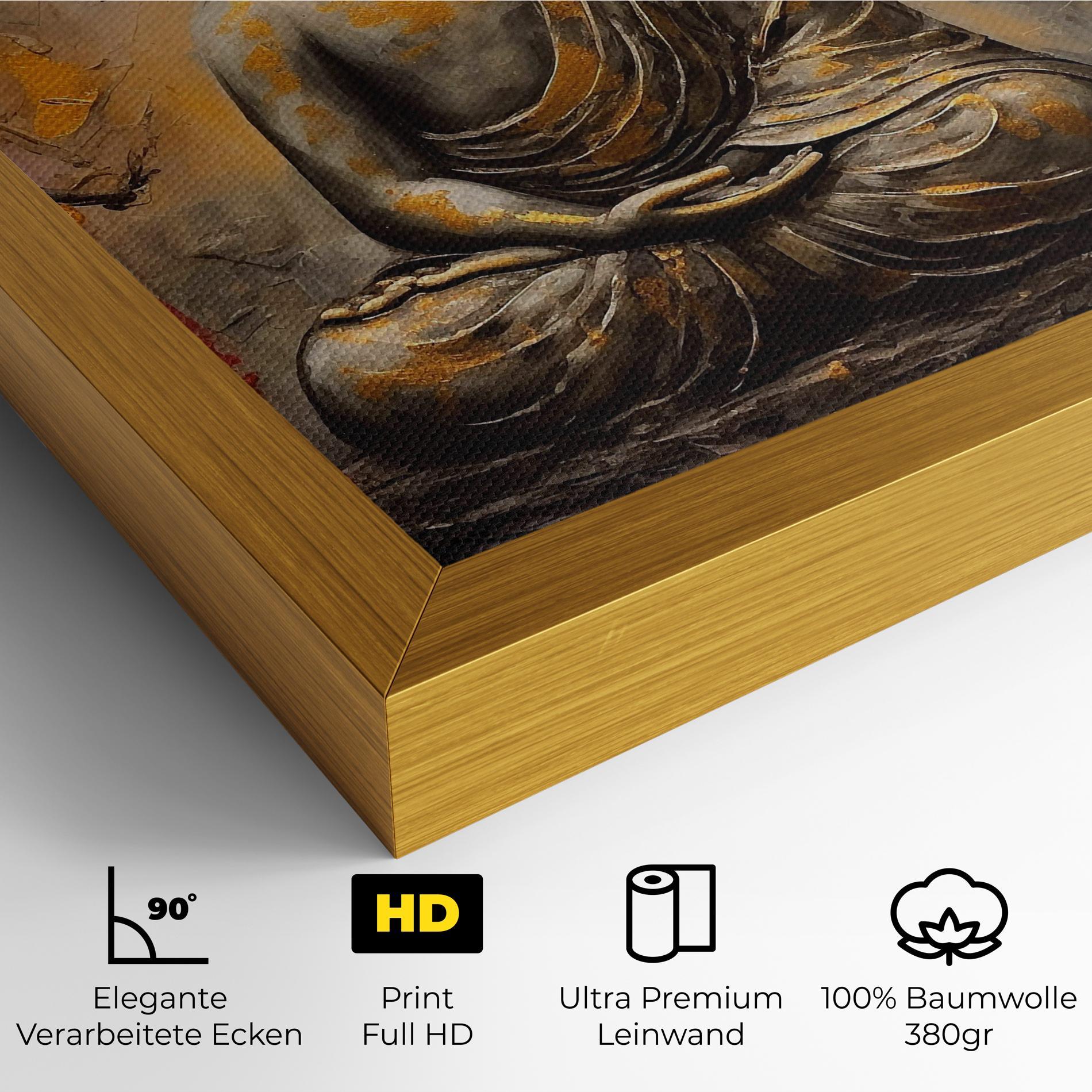 Leinwandbild White Red Buddha mockup 4