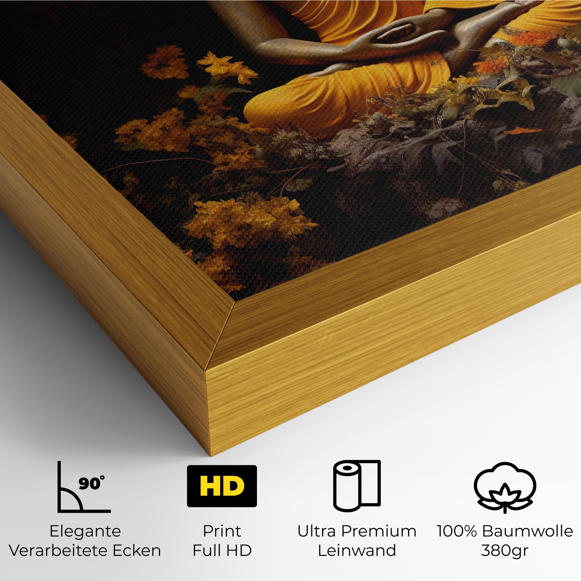 Leinwandbild Yellow Light Buddha mockup 4
