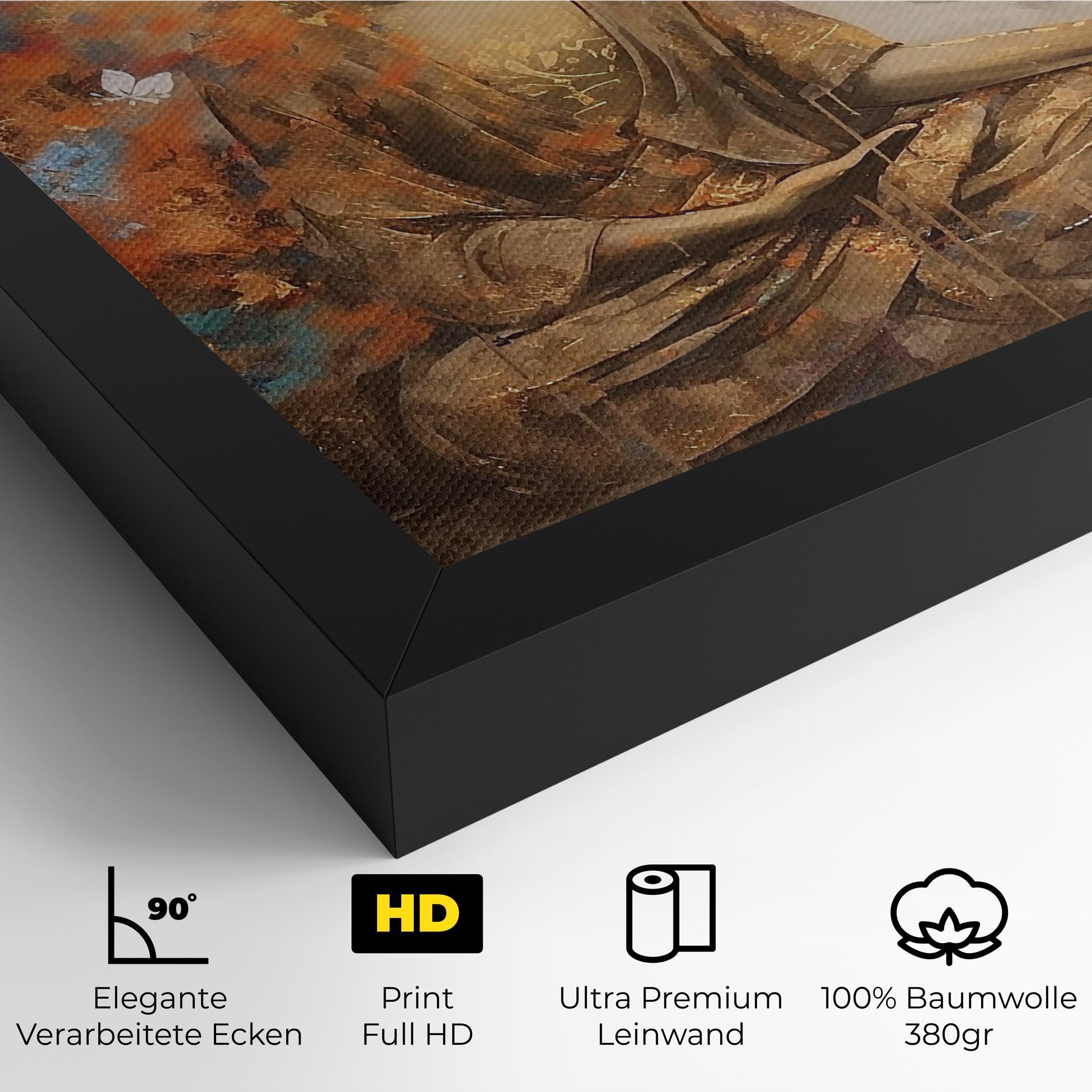 Leinwandbild Buddha Cream Blue mockup 4