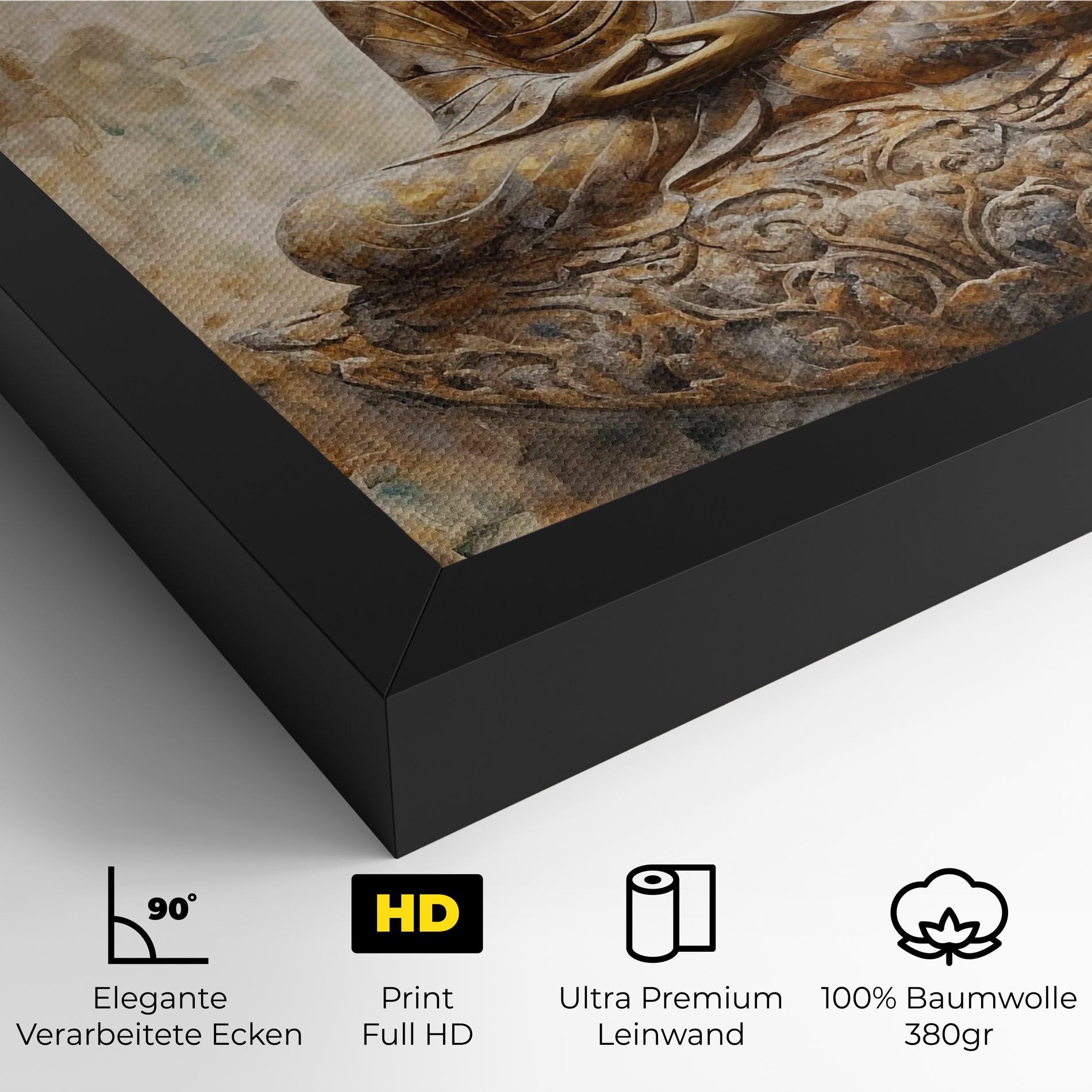 Leinwandbild Cream Buddha Art mockup 4