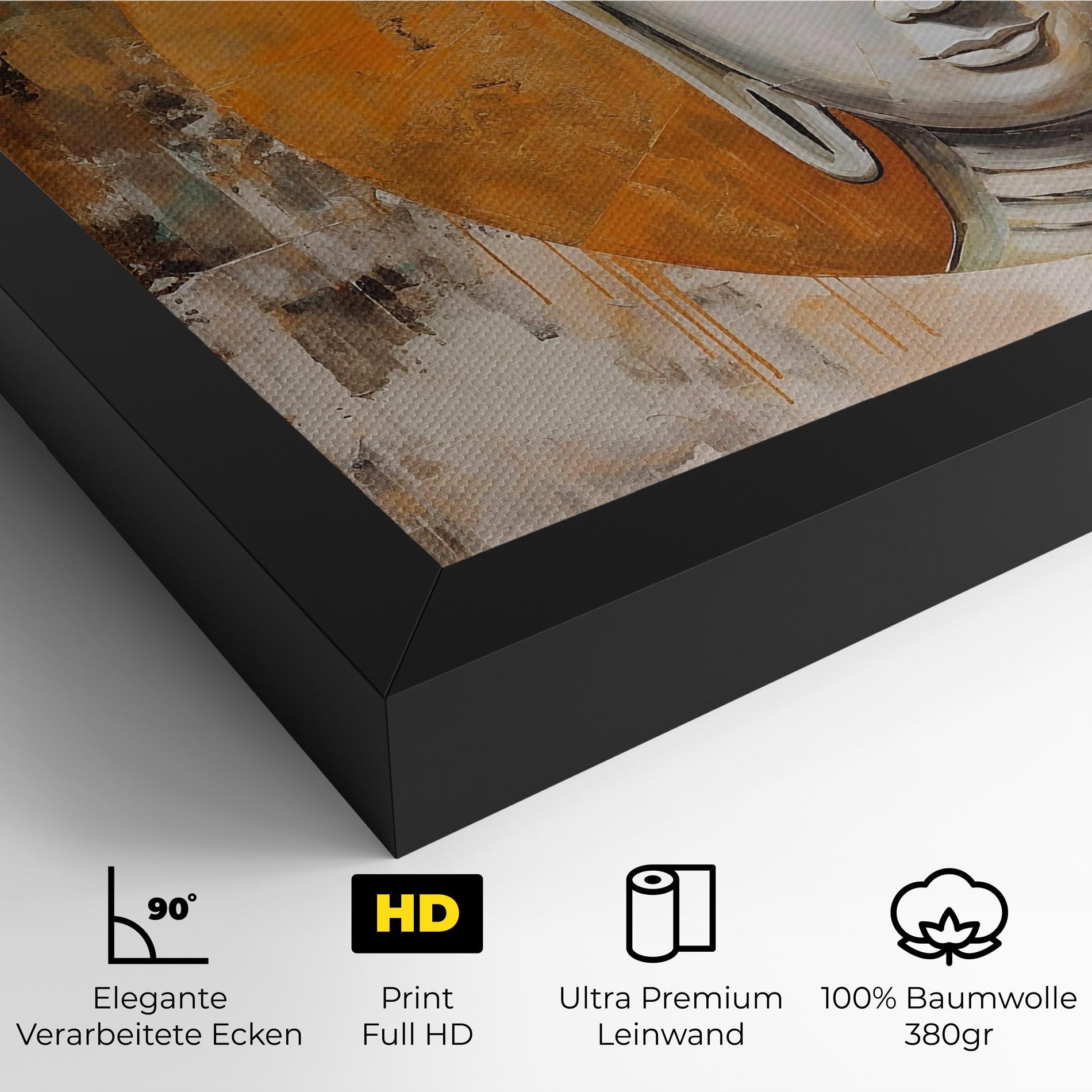 Leinwandbild Cream Circle Buddha mockup 4